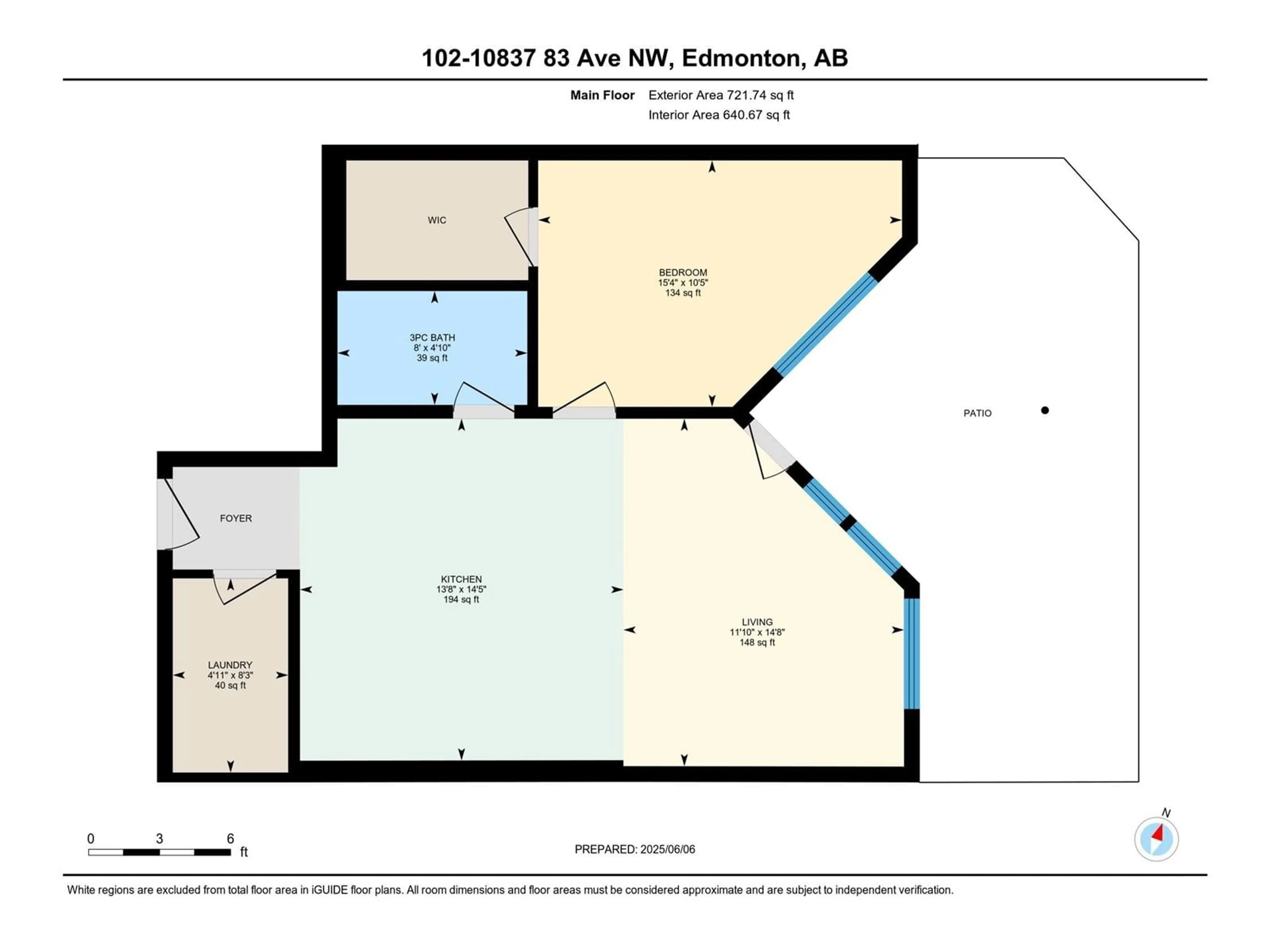 Floor plan for #102 - 10837 83 AV, Edmonton Alberta T6E2E6