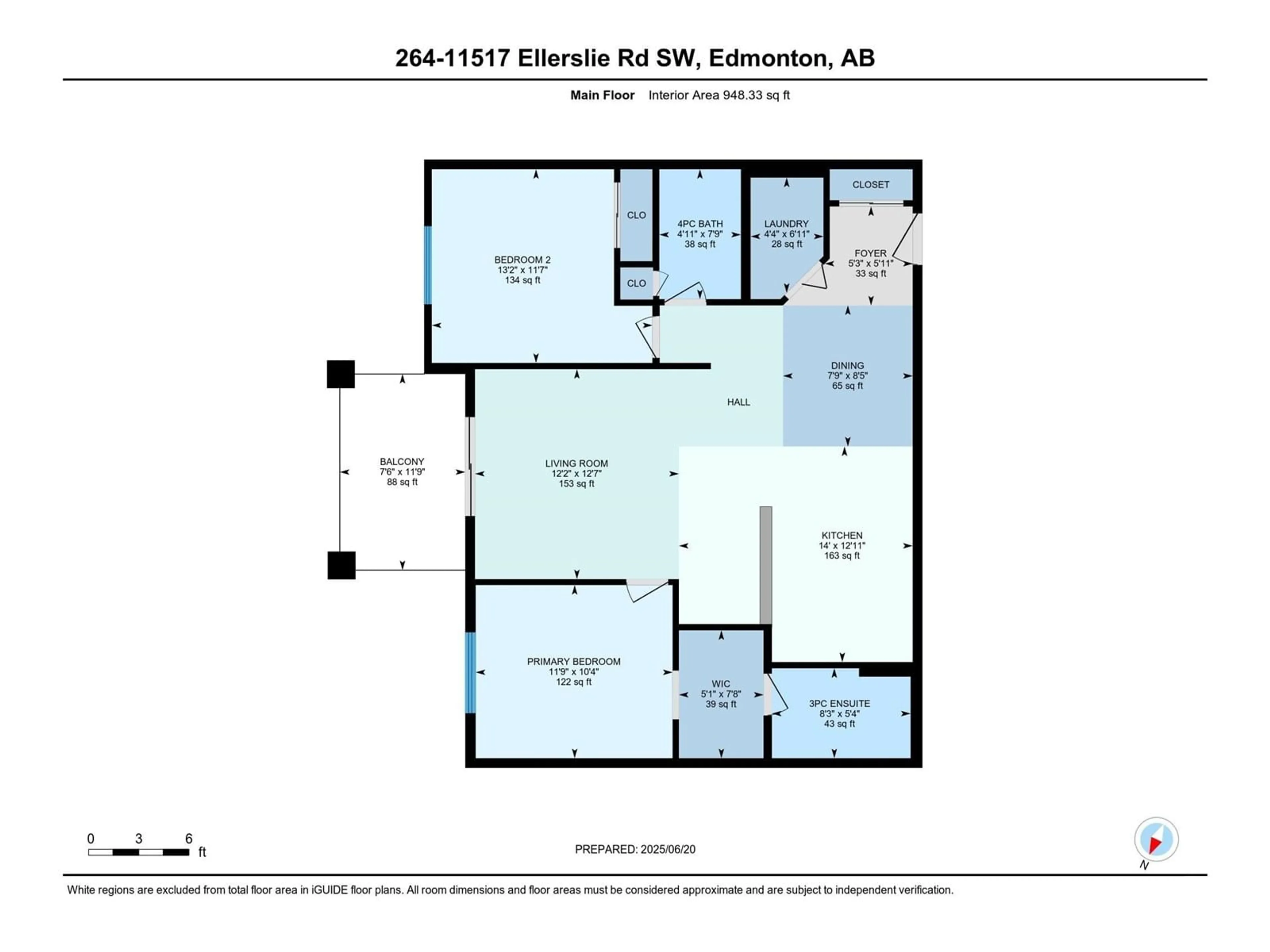 Floor plan for 11517 - 264 ELLERSLIE RD, Edmonton Alberta T6W2A9