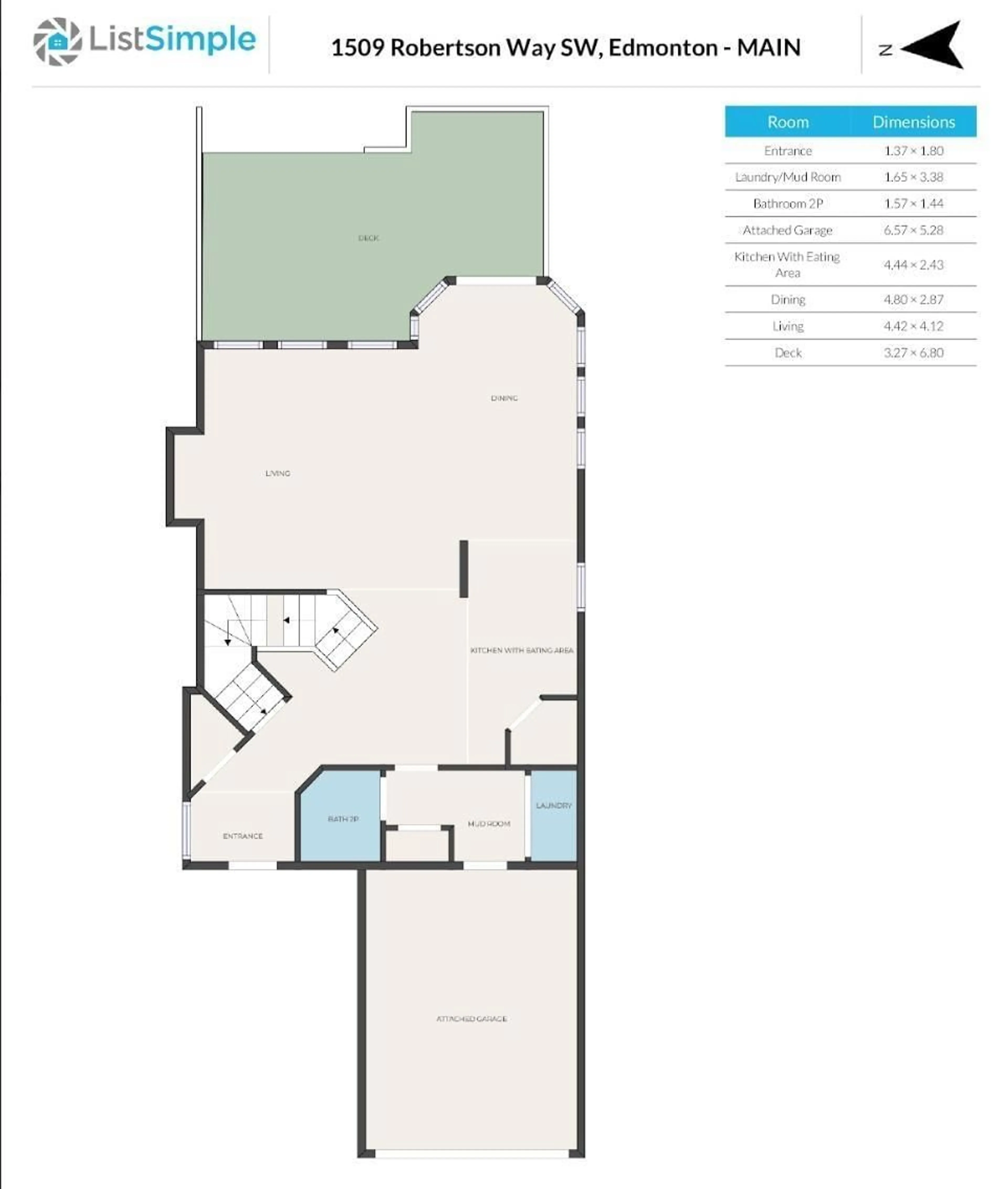 Floor plan for 1509 ROBERTSON WAY, Edmonton Alberta T6W1H4