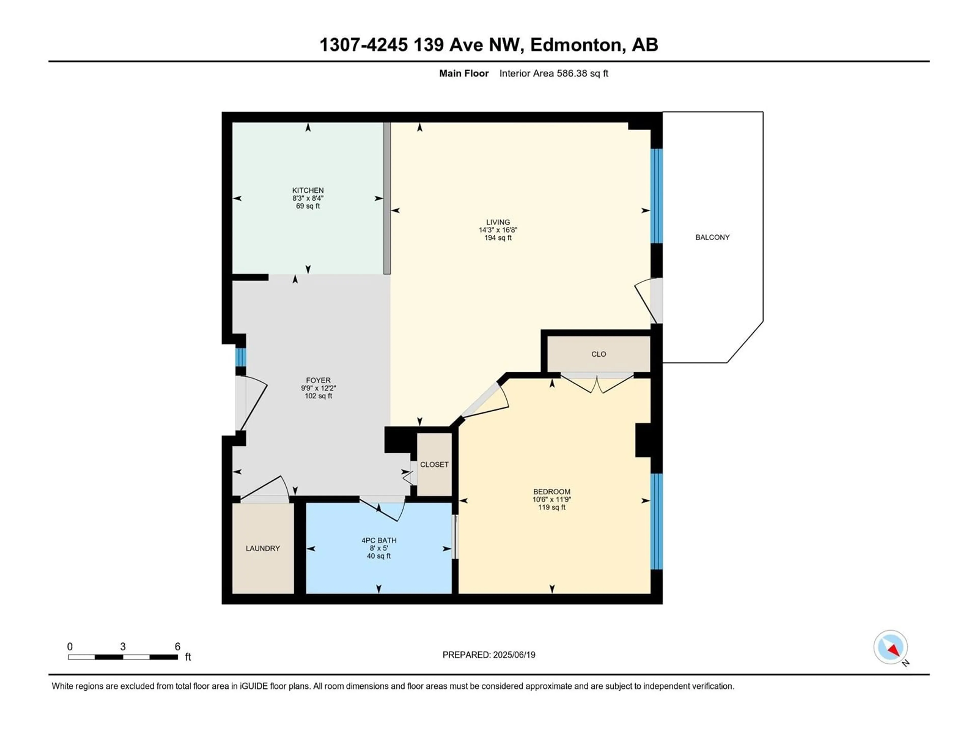 Floor plan for #1-307 - 4245 139 AV, Edmonton Alberta T5Y3E8