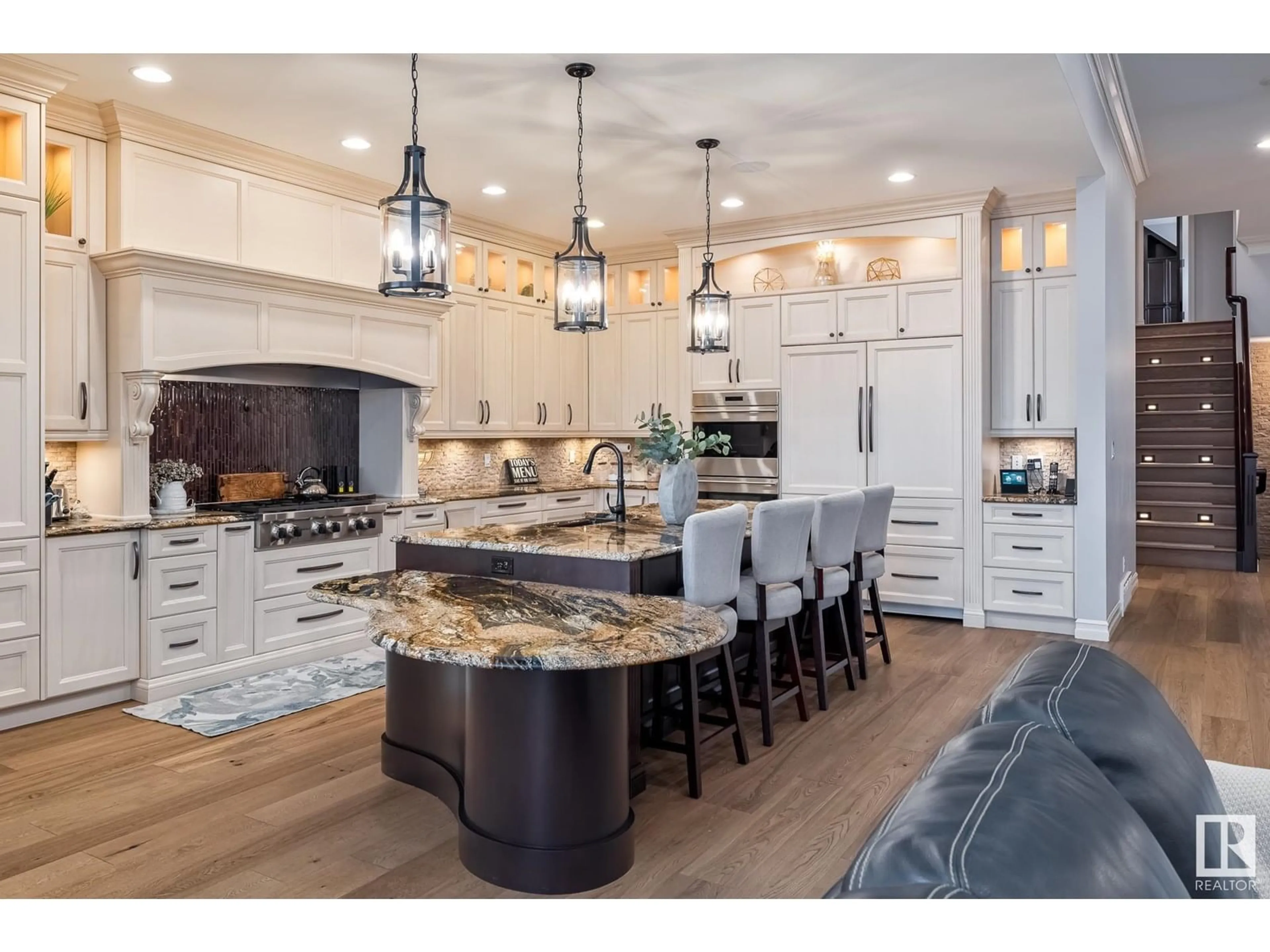 Open concept kitchen, wood/laminate floor for 2790 WHEATON DR, Edmonton Alberta T6W2M6