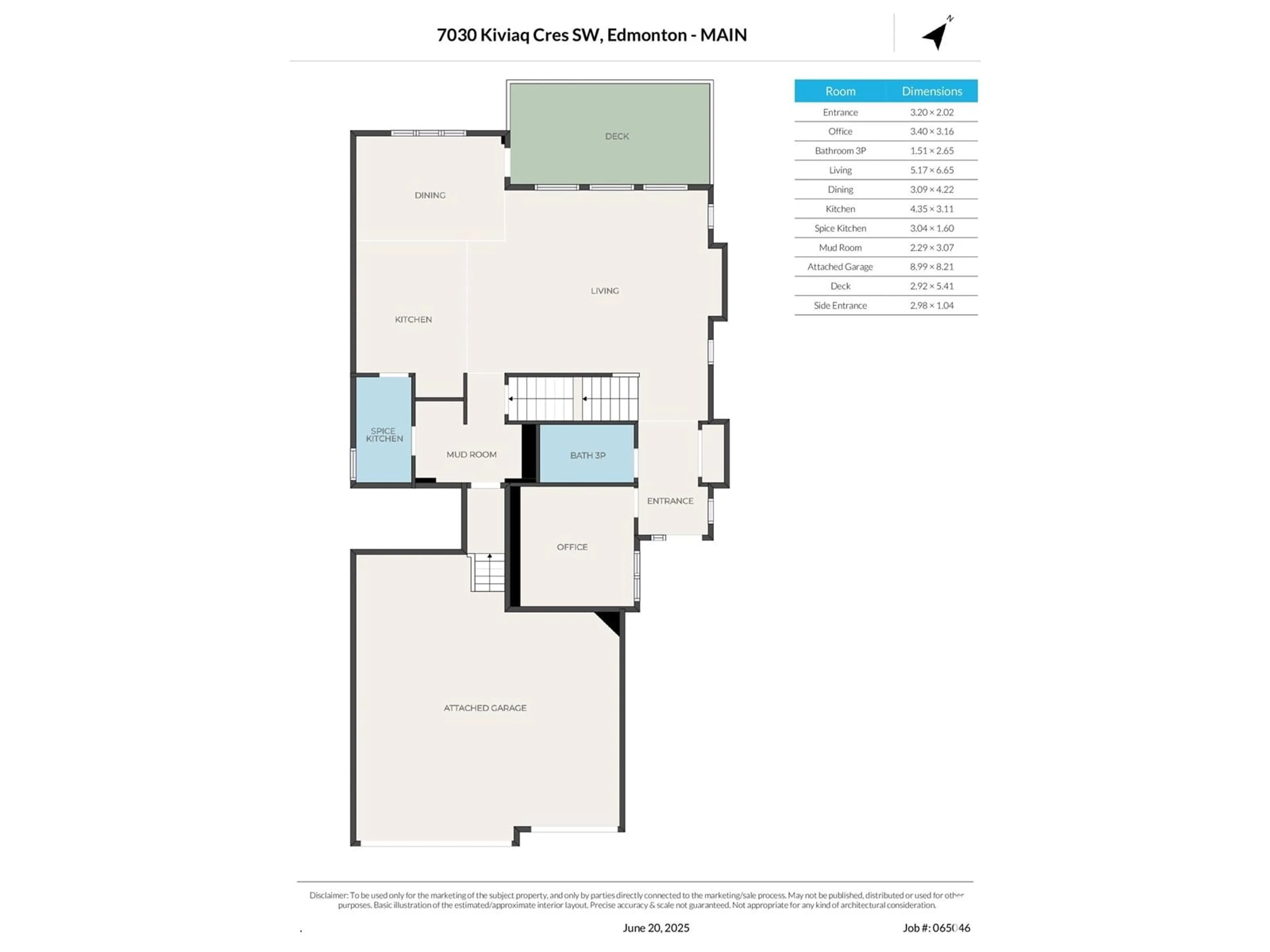 Floor plan for SW - 7030 KIVIAQ CR, Edmonton Alberta T6W5R3