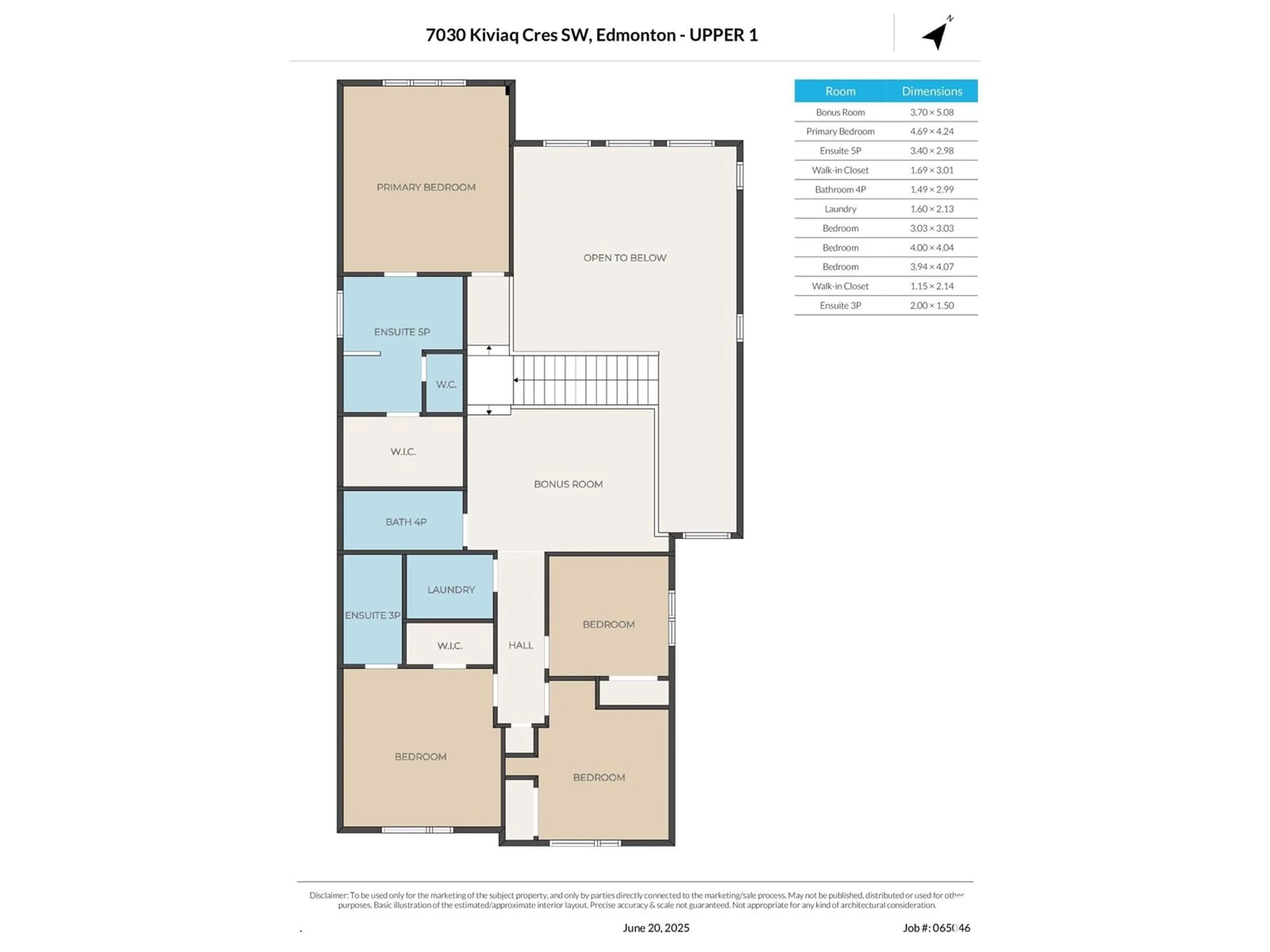 Floor plan for SW - 7030 KIVIAQ CR, Edmonton Alberta T6W5R3