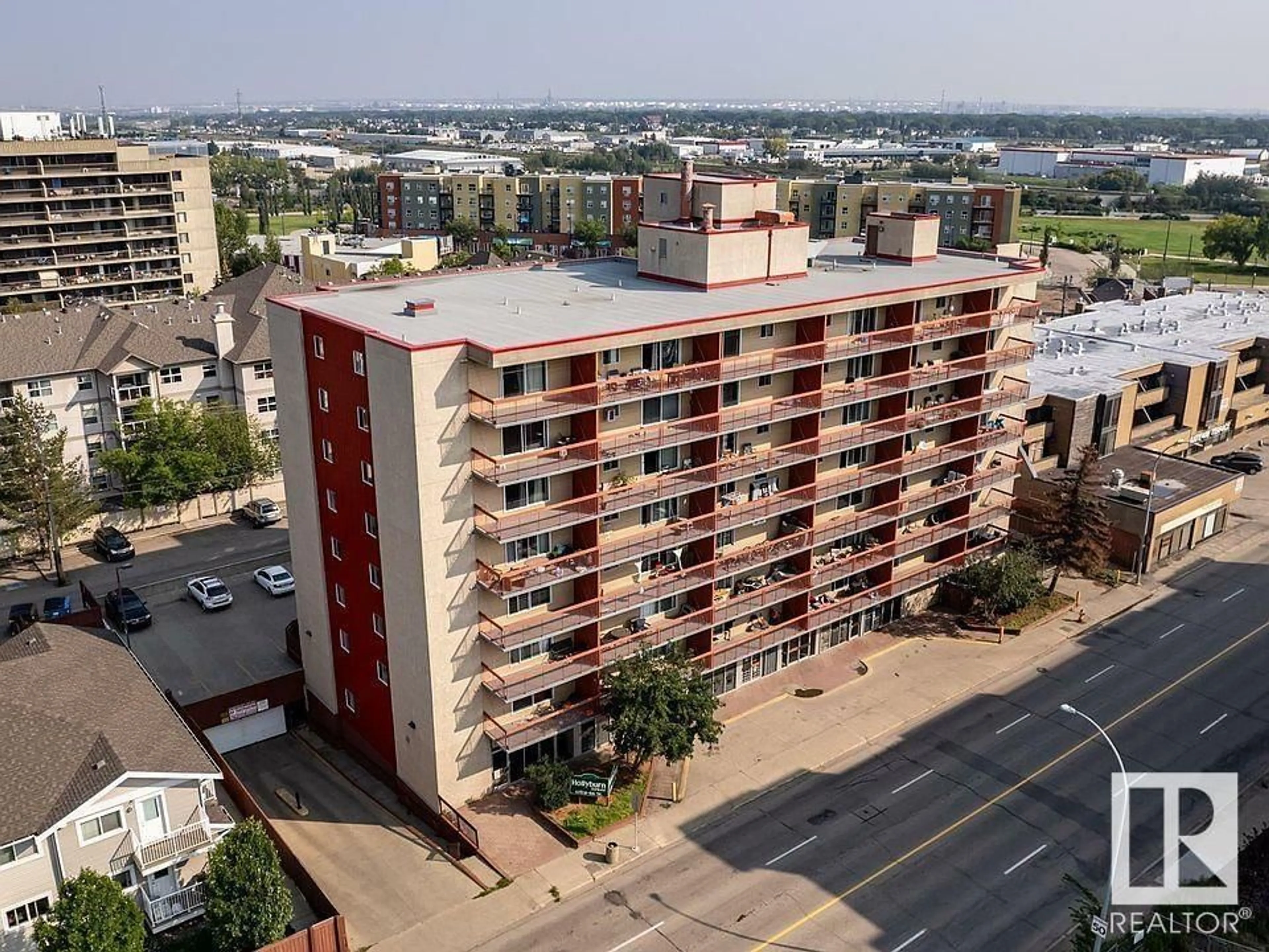 A pic from outside/outdoor area/front of a property/back of a property/a pic from drone, city buildings view from balcony for NW - 611 12811 66 ST, Edmonton Alberta T5C0A4