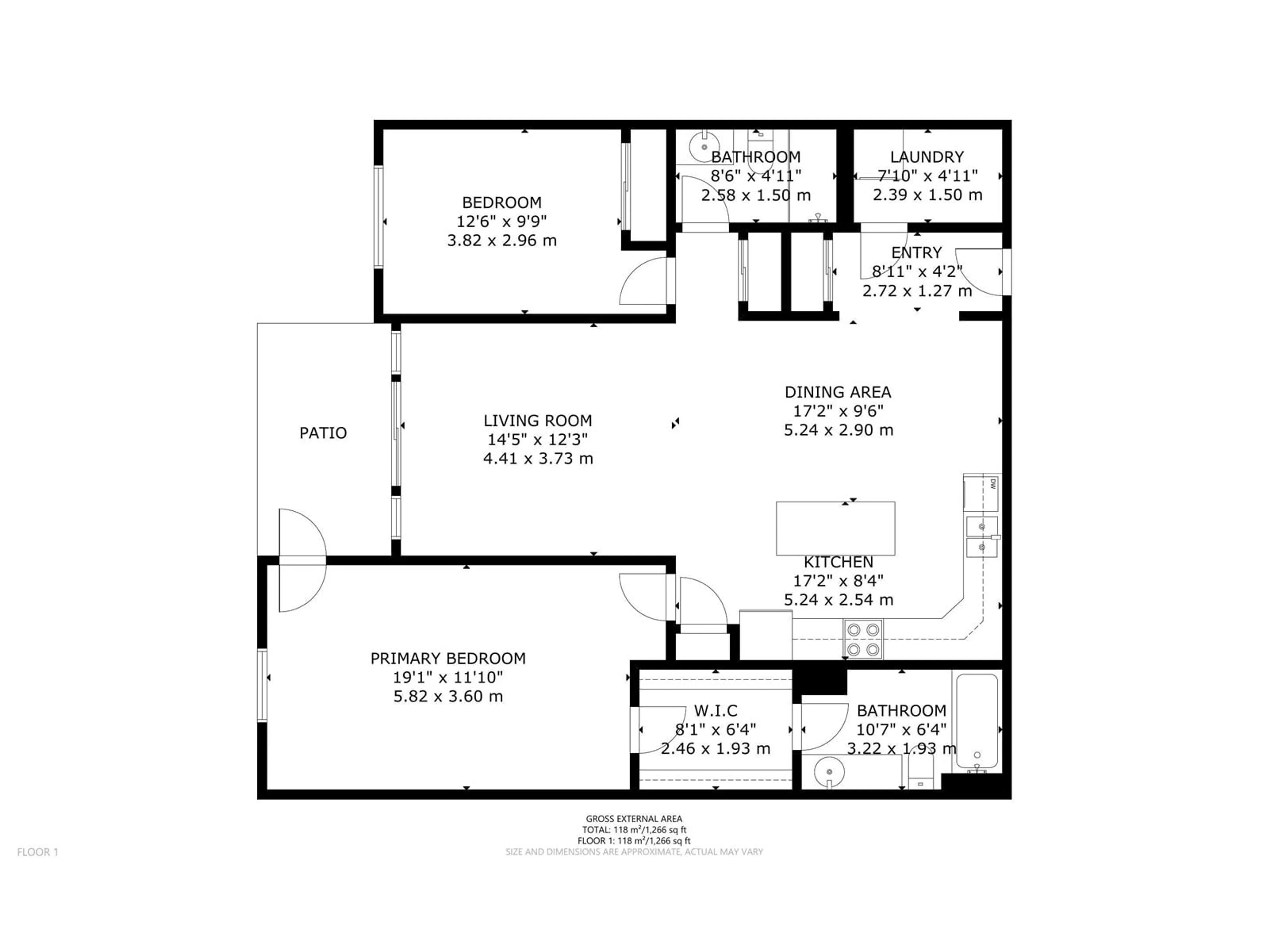 Floor plan for #102 - 8942 156 ST, Edmonton Alberta T5R5Z5