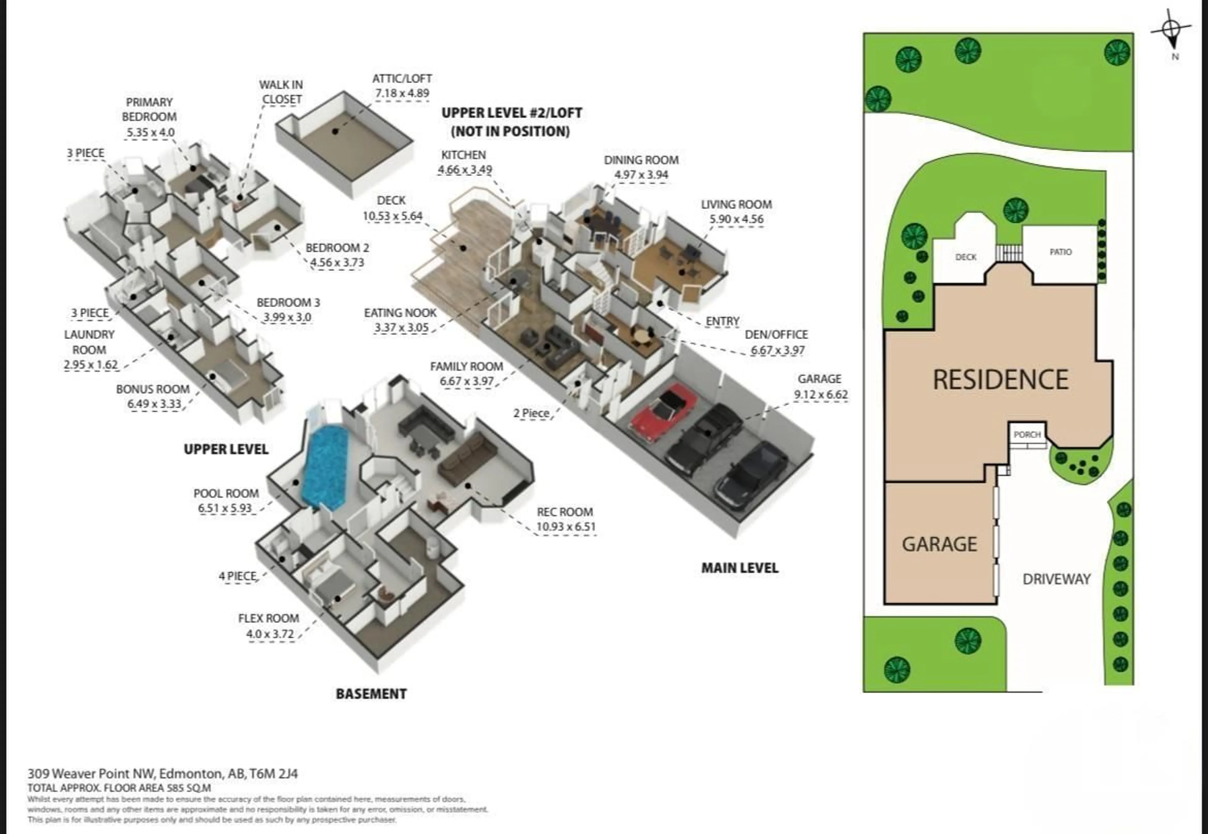 Floor plan for 309 WEAVER PT, Edmonton Alberta T6M2J4