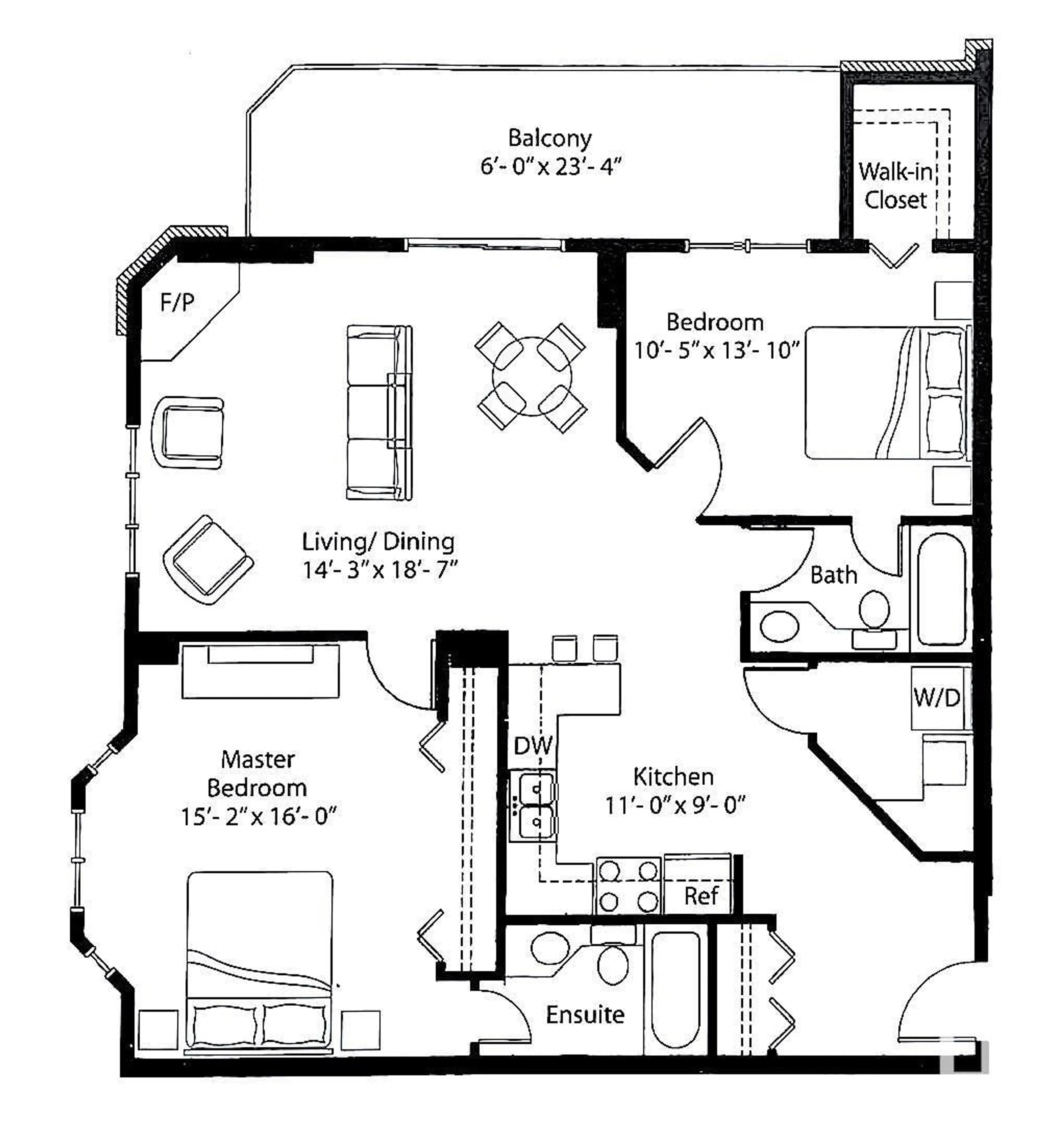 Floor plan for #502 - 10649 SASKATCHEWAN DR, Edmonton Alberta T6E6S8