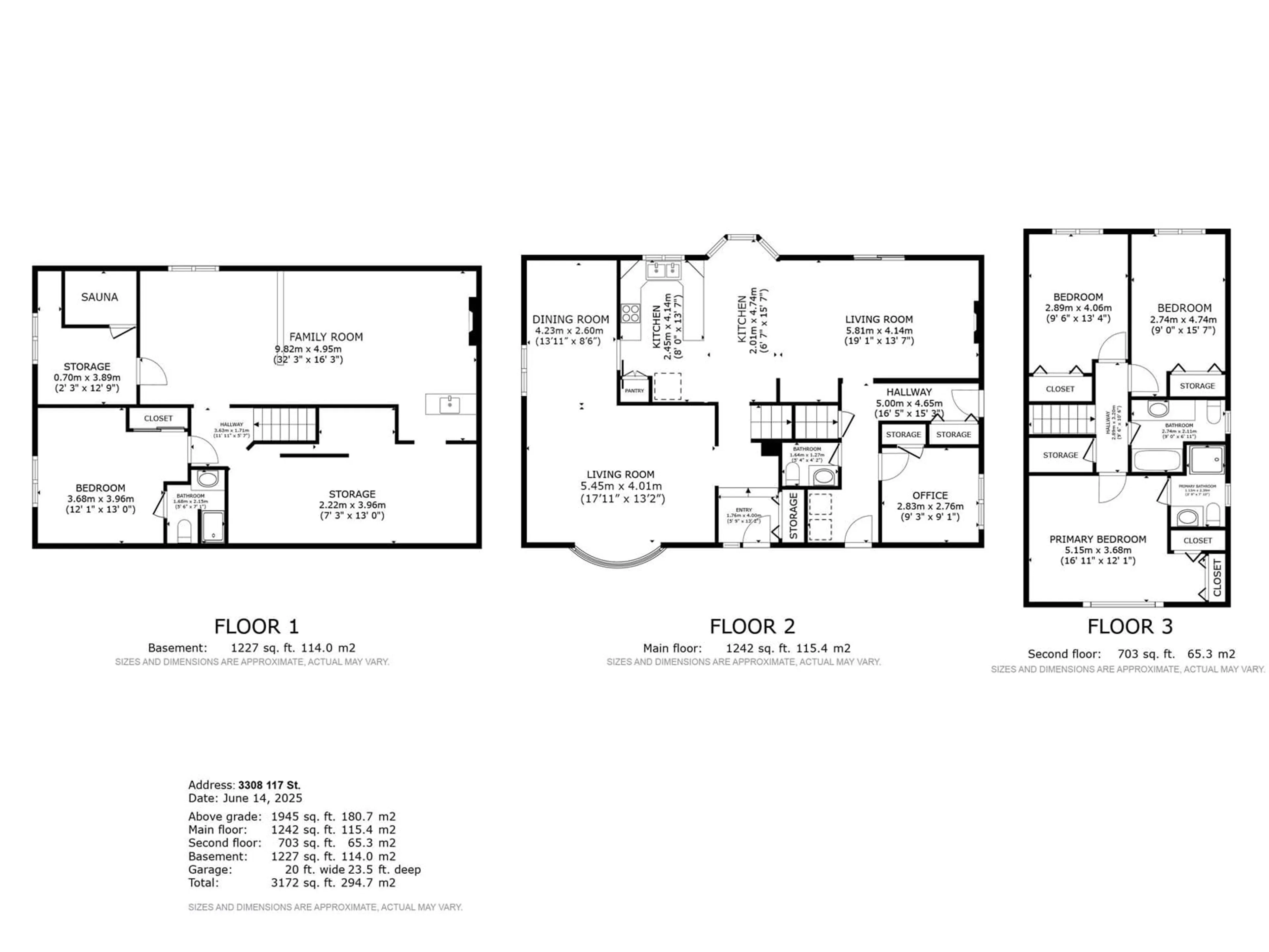Floor plan for NW - 3308 117 ST, Edmonton Alberta T6J3J4