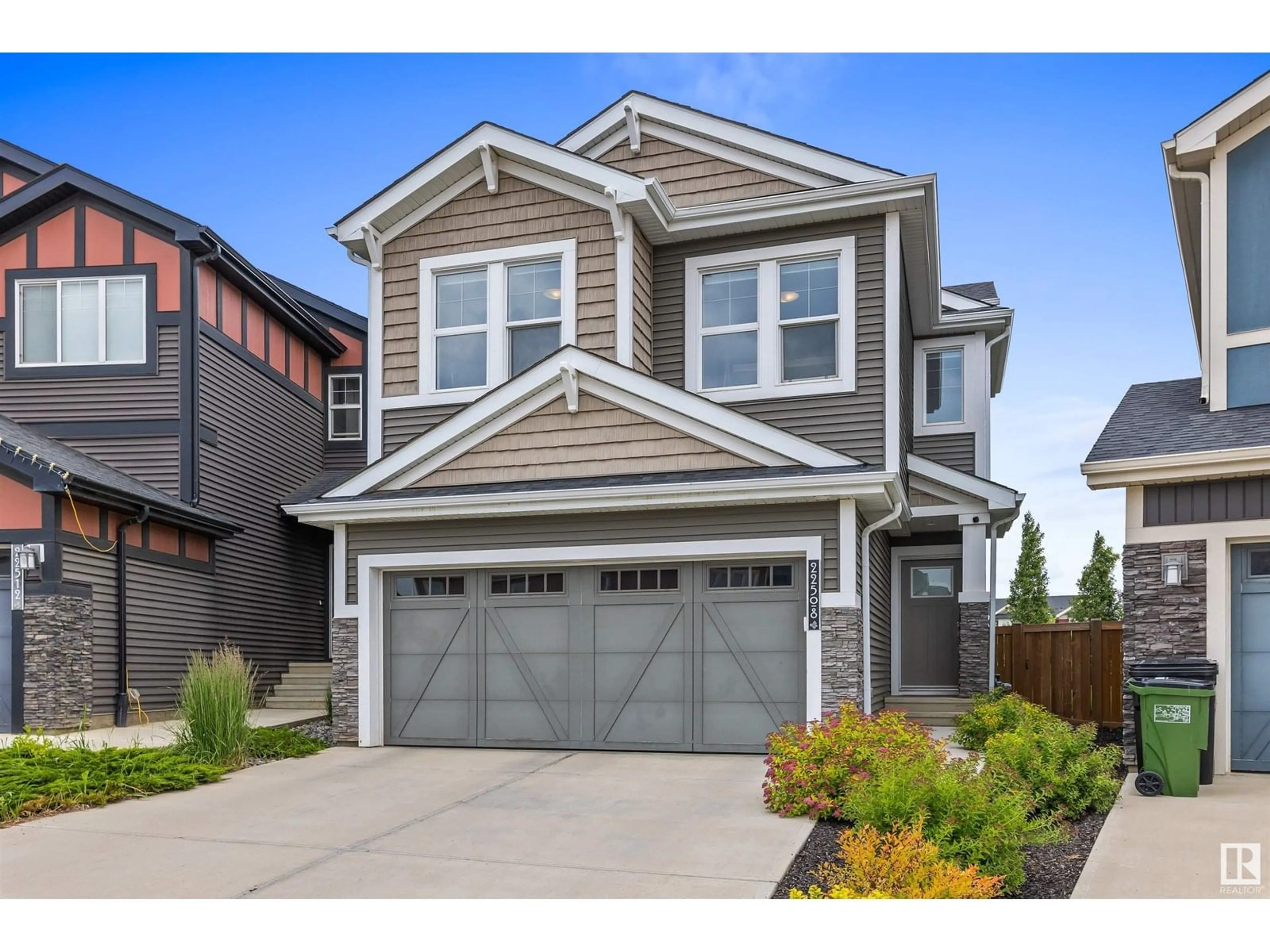 Home with vinyl exterior material, street for 22508 82 AV, Edmonton Alberta T5T7G7