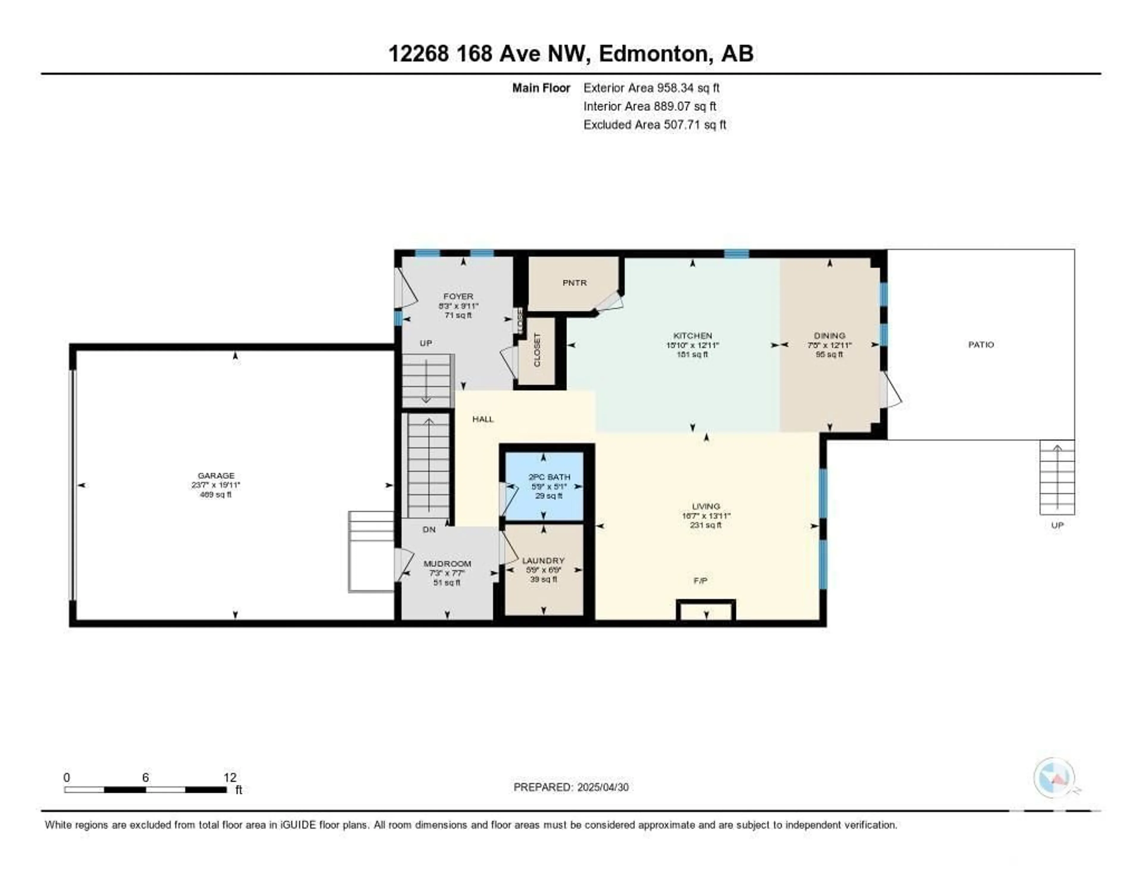 Floor plan for 12268 168 AV, Edmonton Alberta T5X0J1