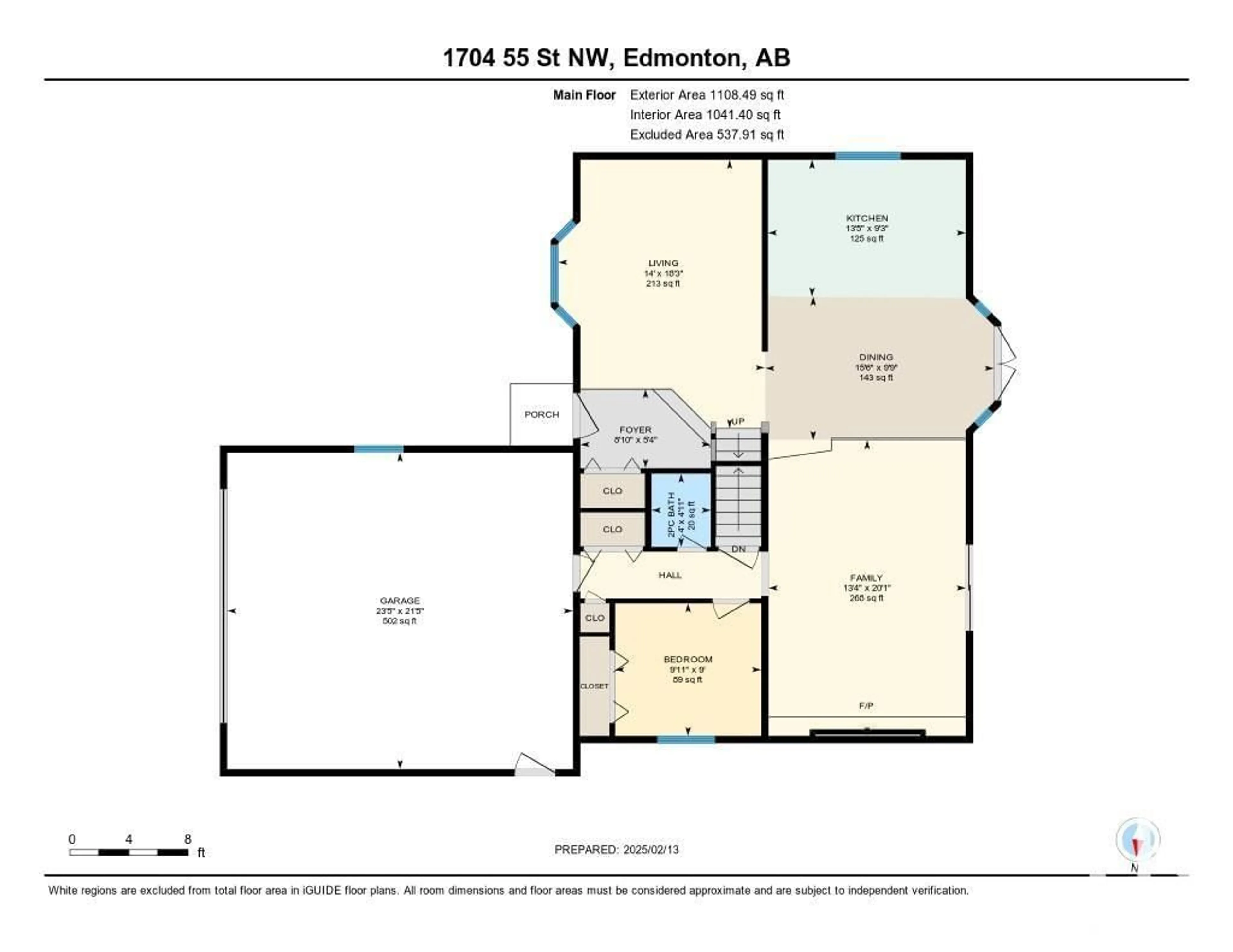 Floor plan for 1704 55 ST, Edmonton Alberta T6L2C3