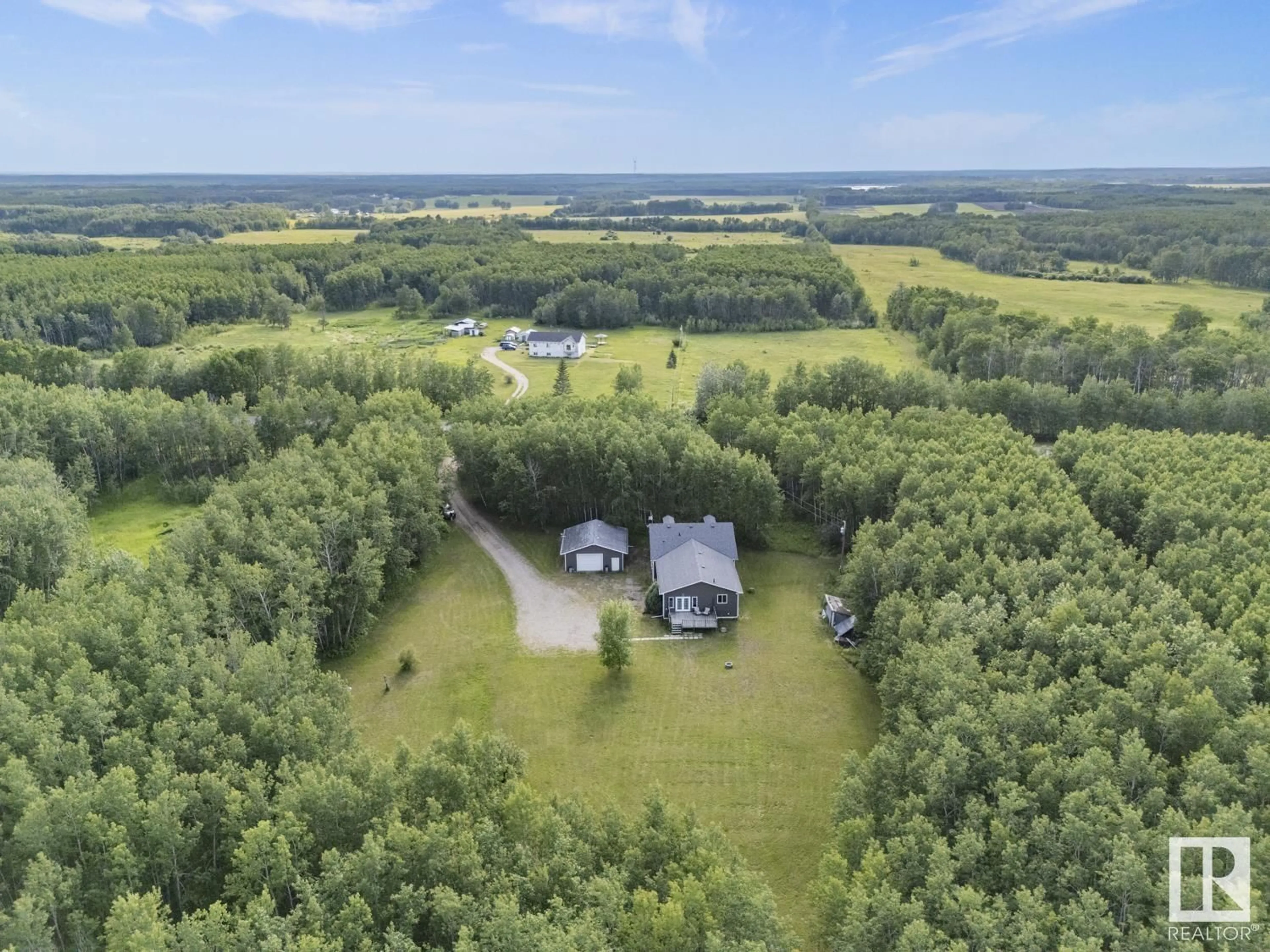 A pic from outside/outdoor area/front of a property/back of a property/a pic from drone, forest/trees view for 61513 RGE RD 413, Rural Bonnyville M.D. Alberta T0A0T0