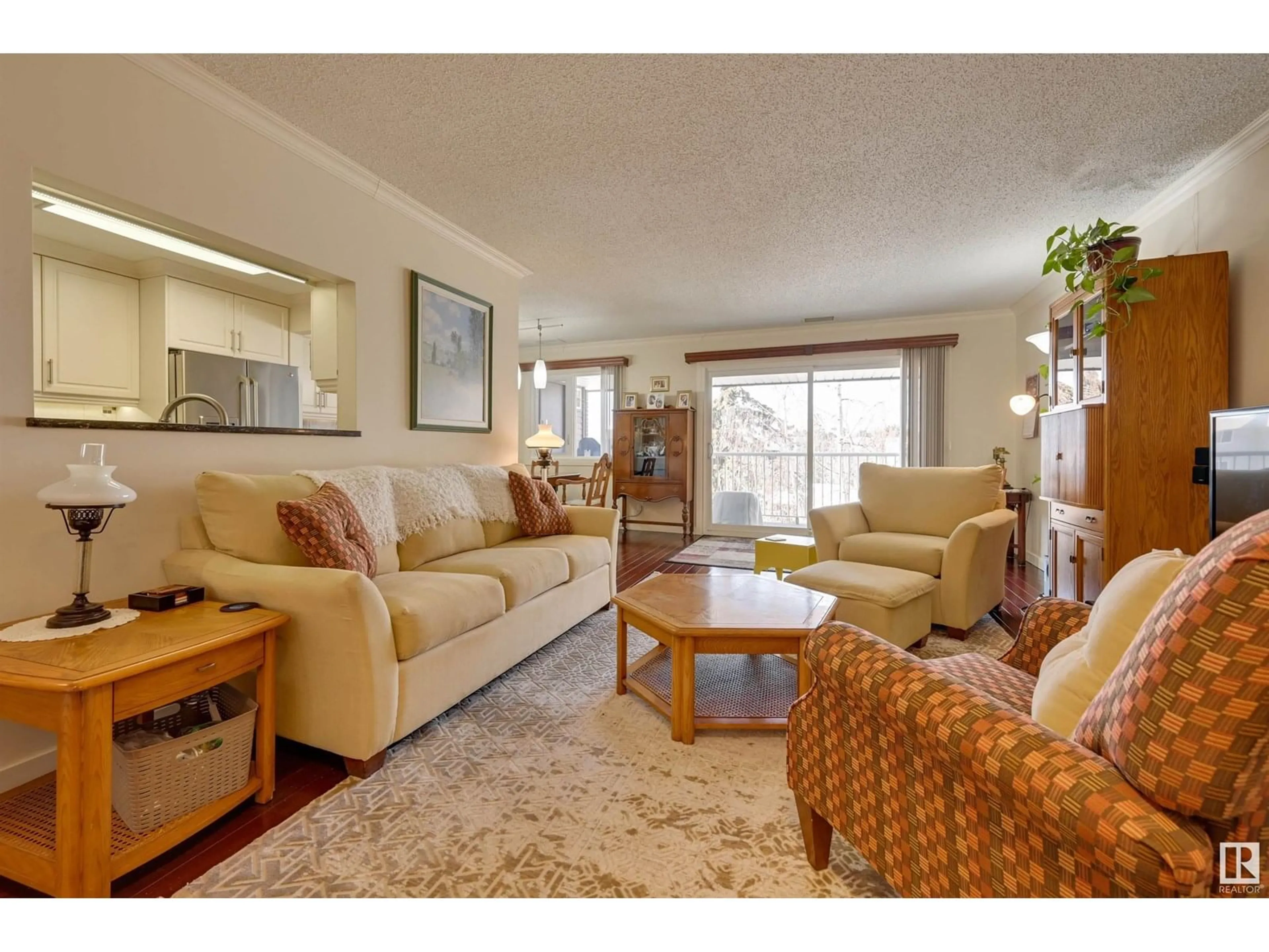 Living room with furniture, unknown for #408 - 14810 51 AV, Edmonton Alberta T6H5G5