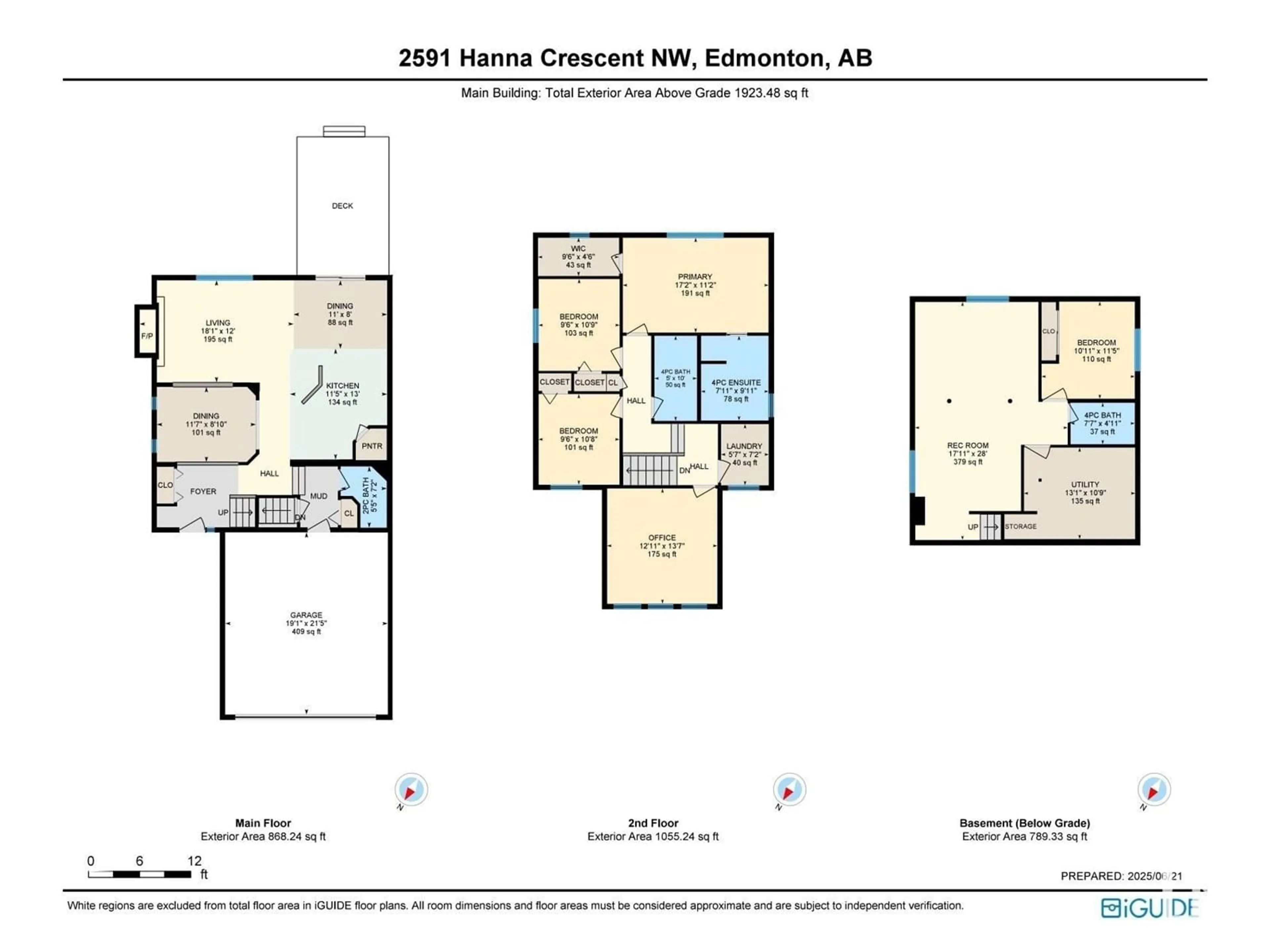 Floor plan for NW - 2591 HANNA CR, Edmonton Alberta T6R3M5