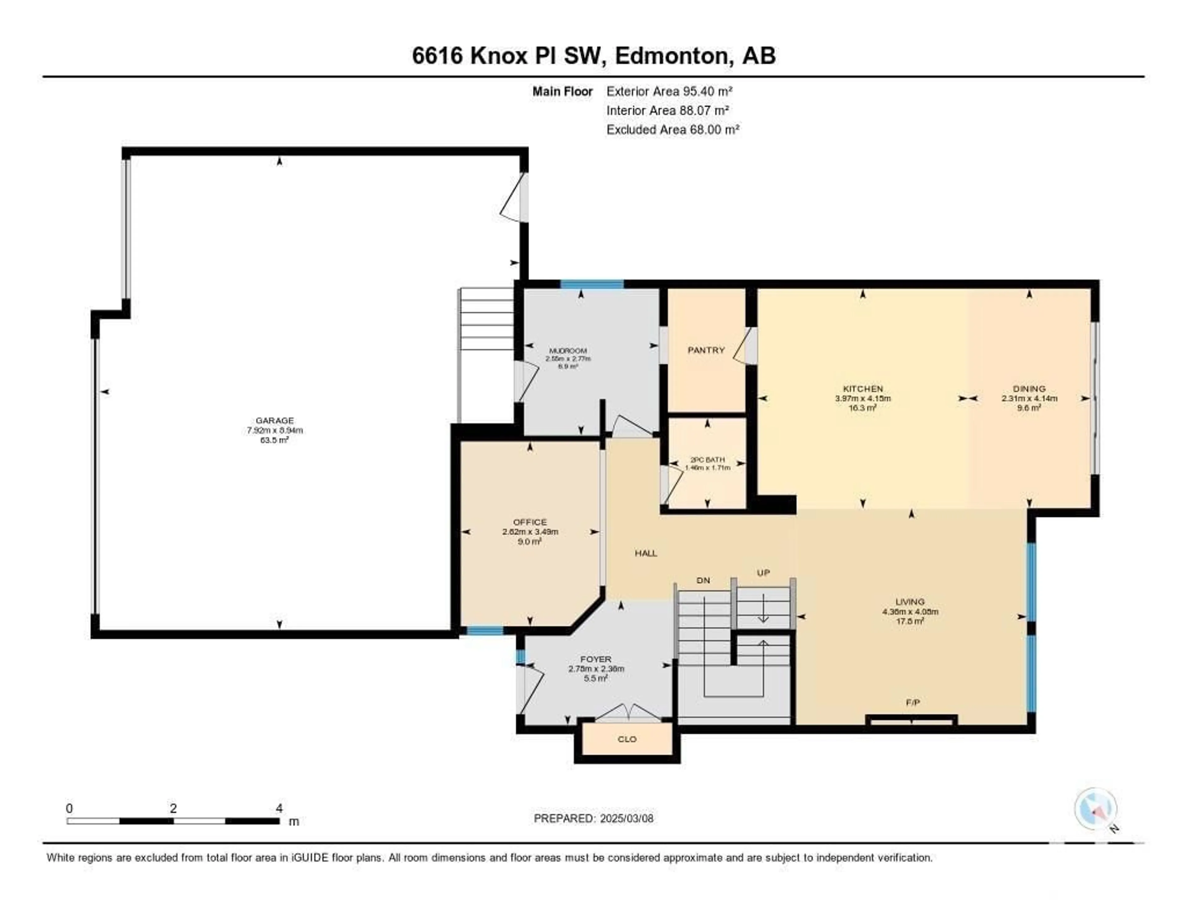 Floor plan for 6616 KNOX PL, Edmonton Alberta T6W4A1