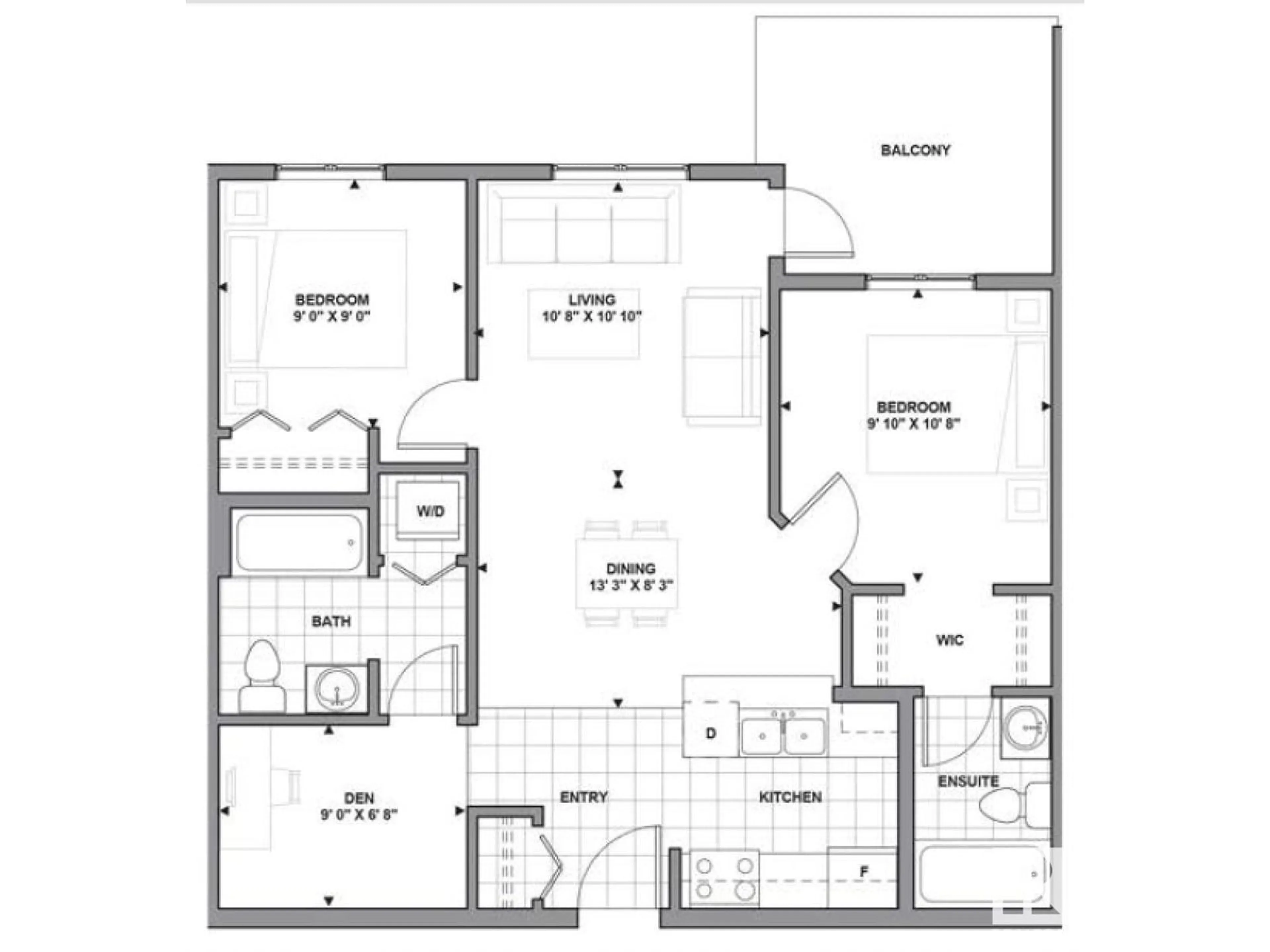 Floor plan for #221 - 3315 JAMES MOWATT TR, Edmonton Alberta T6W3L6