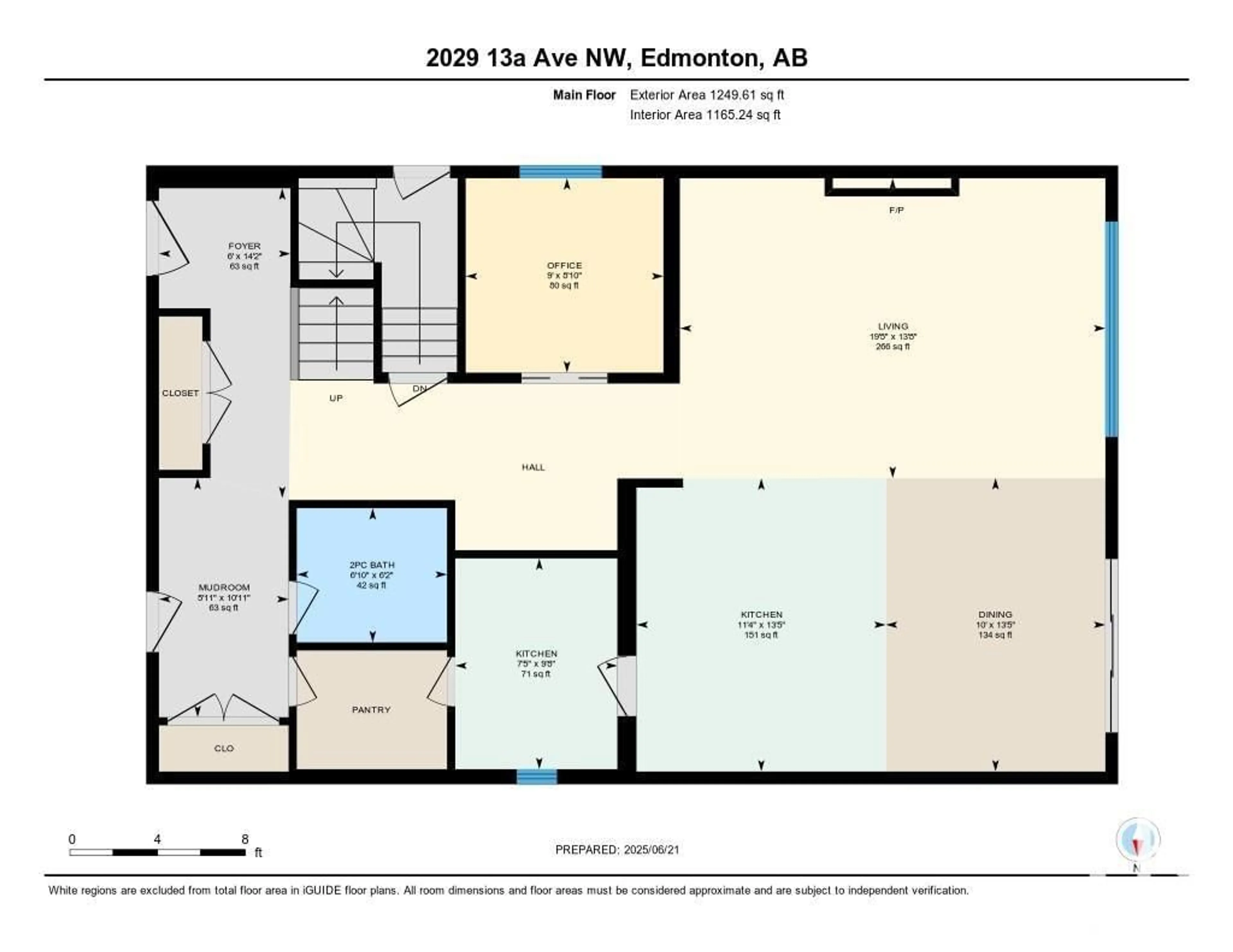 Floor plan for 2029 13A AV, Edmonton Alberta T6T2R8