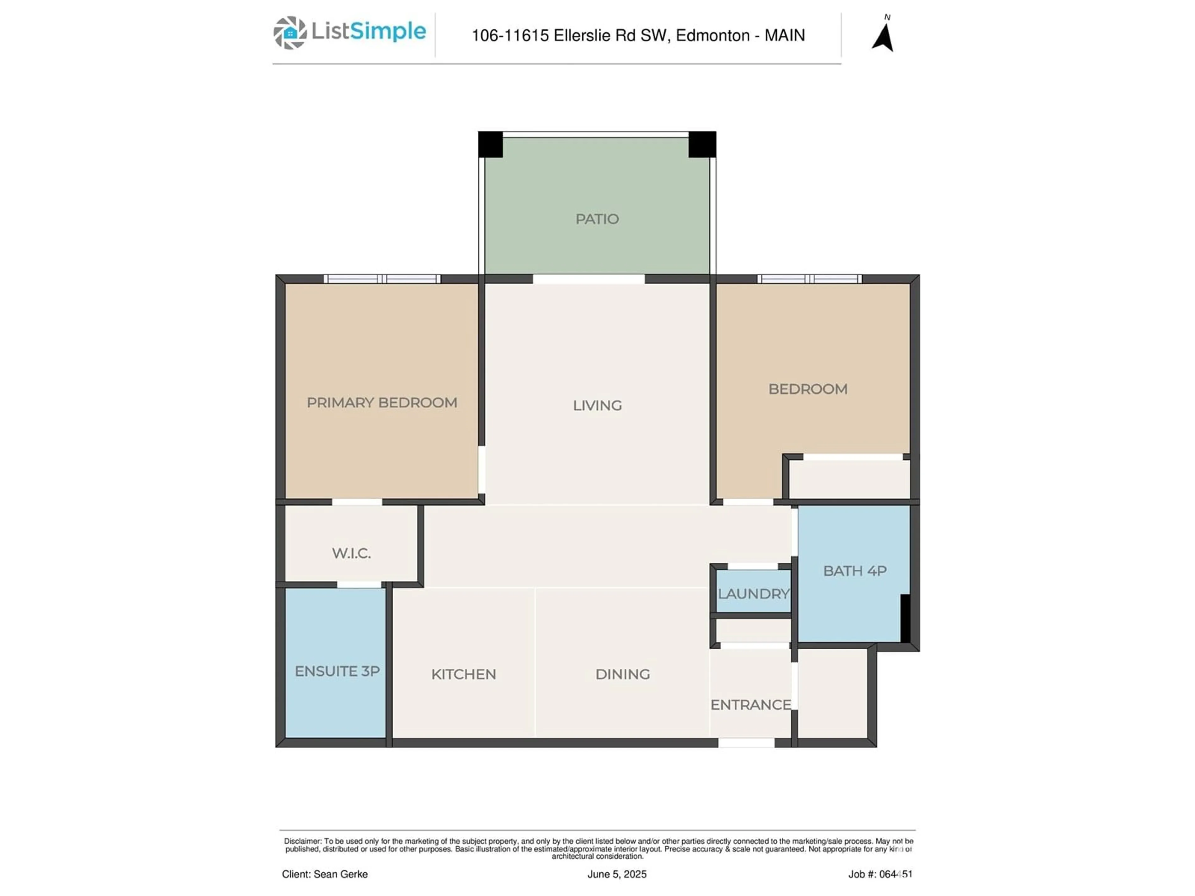Floor plan for #106 - 11615 ELLERSLIE RD, Edmonton Alberta T6W0J3