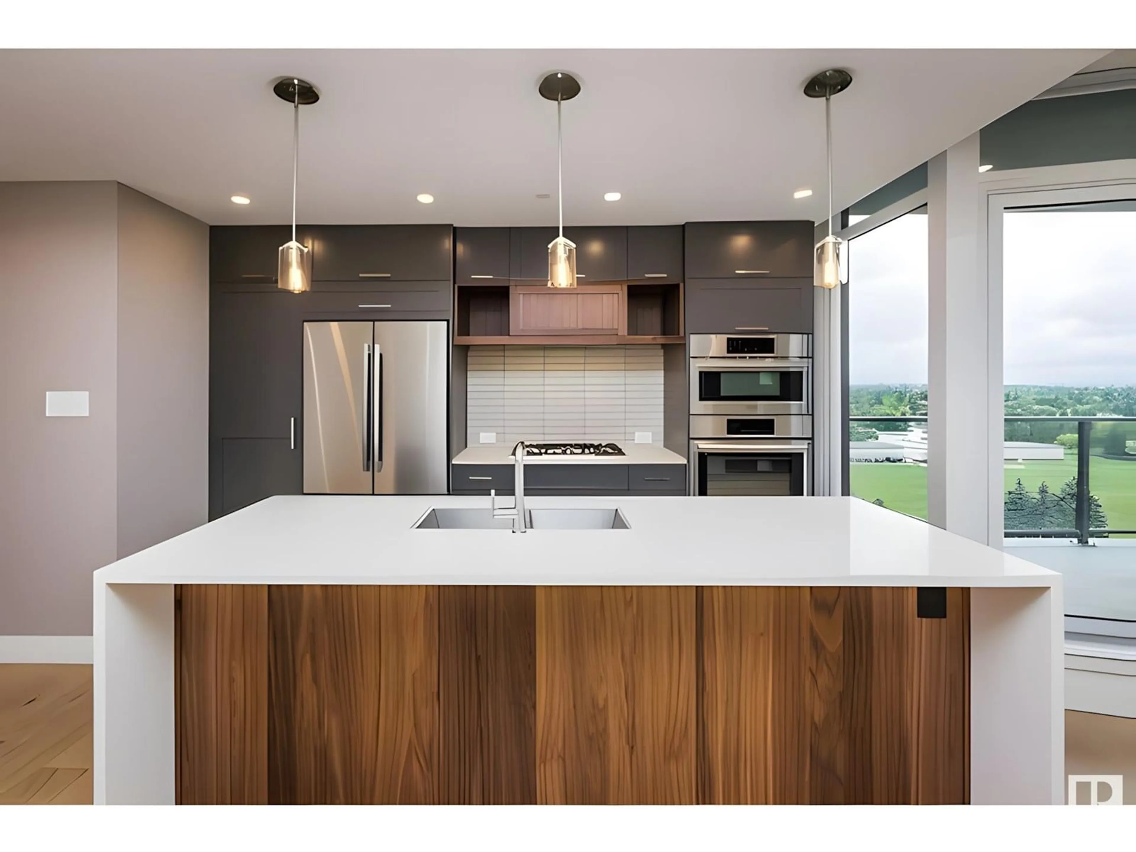 Contemporary kitchen, wood/laminate floor for 14105 - 903 BLOCK DR NW, Edmonton Alberta T5N1L5