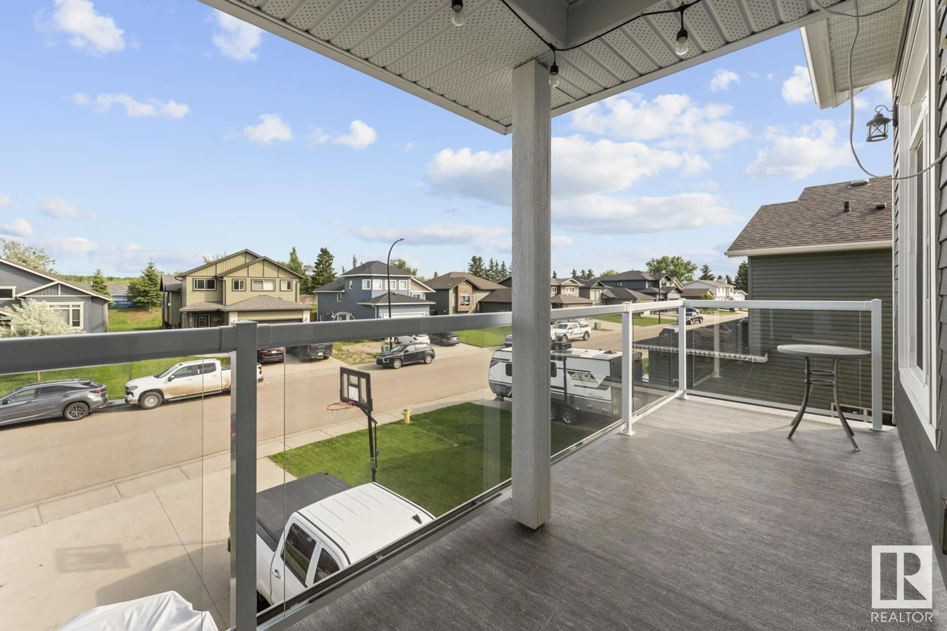 Patio, city buildings view from balcony for 33 FALCON RD, Cold Lake Alberta T9M0G4
