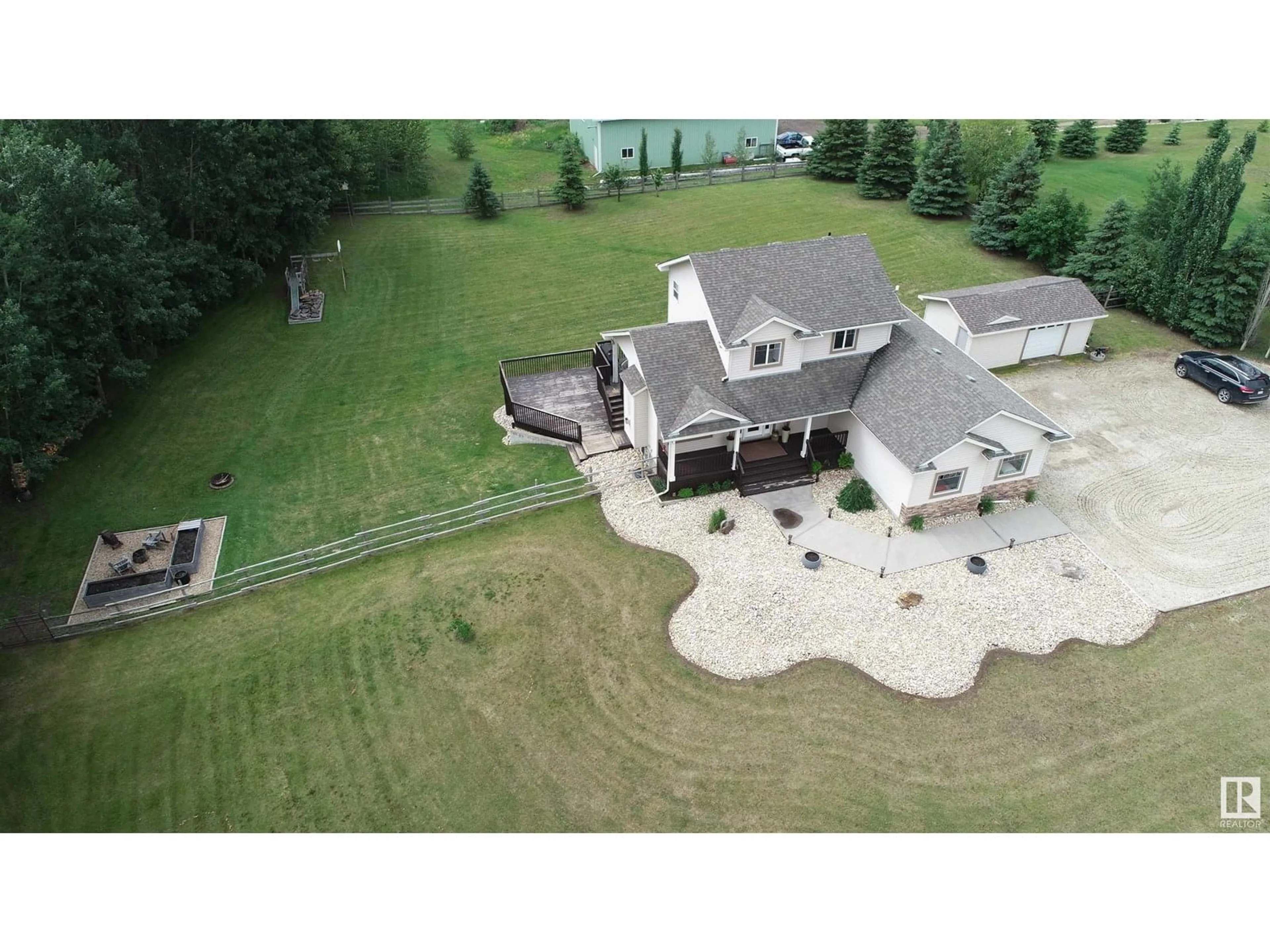 A pic from outside/outdoor area/front of a property/back of a property/a pic from drone, unknown for 7 RGE ROAD 15, Rural Parkland County Alberta T7Z1X4