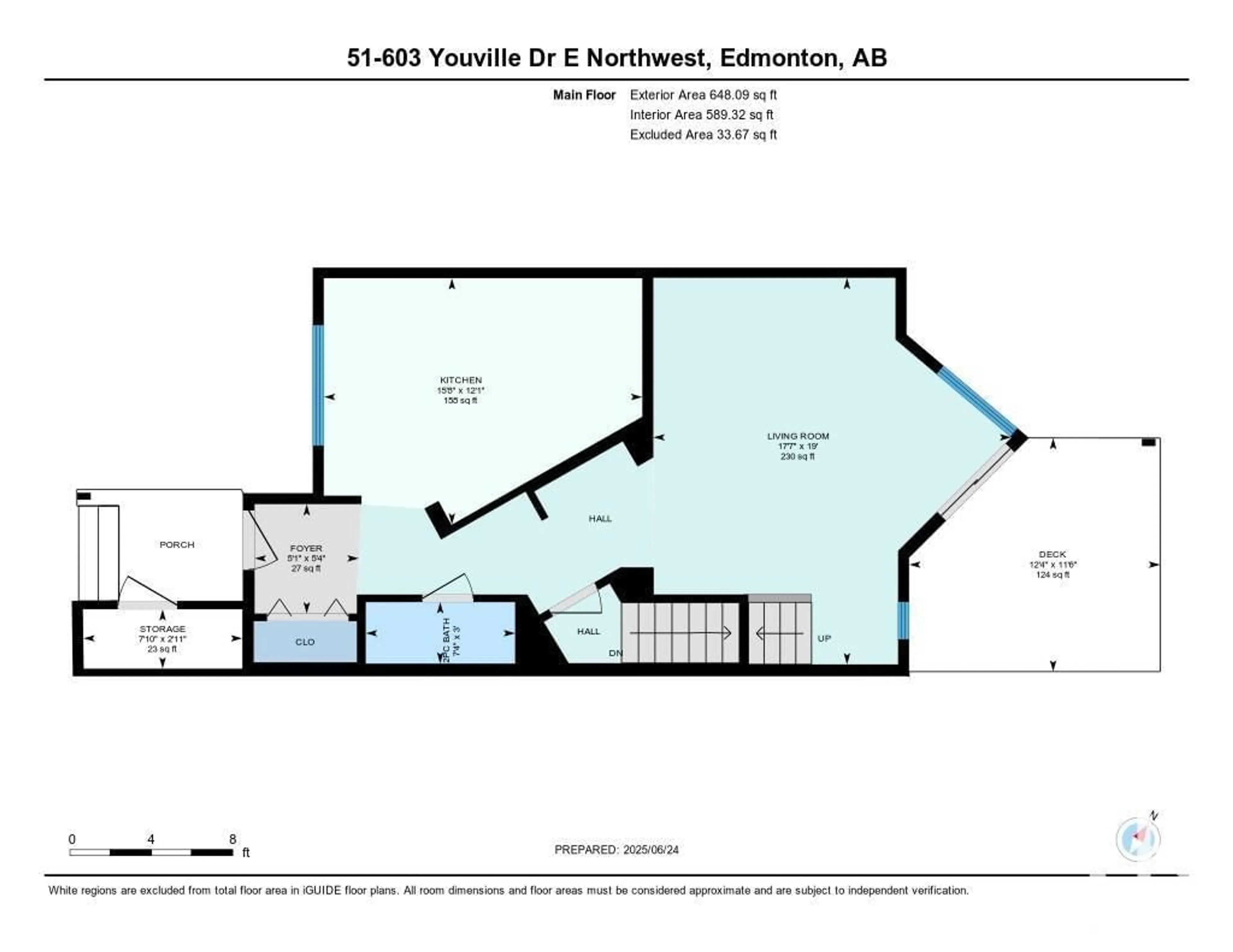 Floor plan for 603 - 51 YOUVILLE E NW, Edmonton Alberta T6L6V8