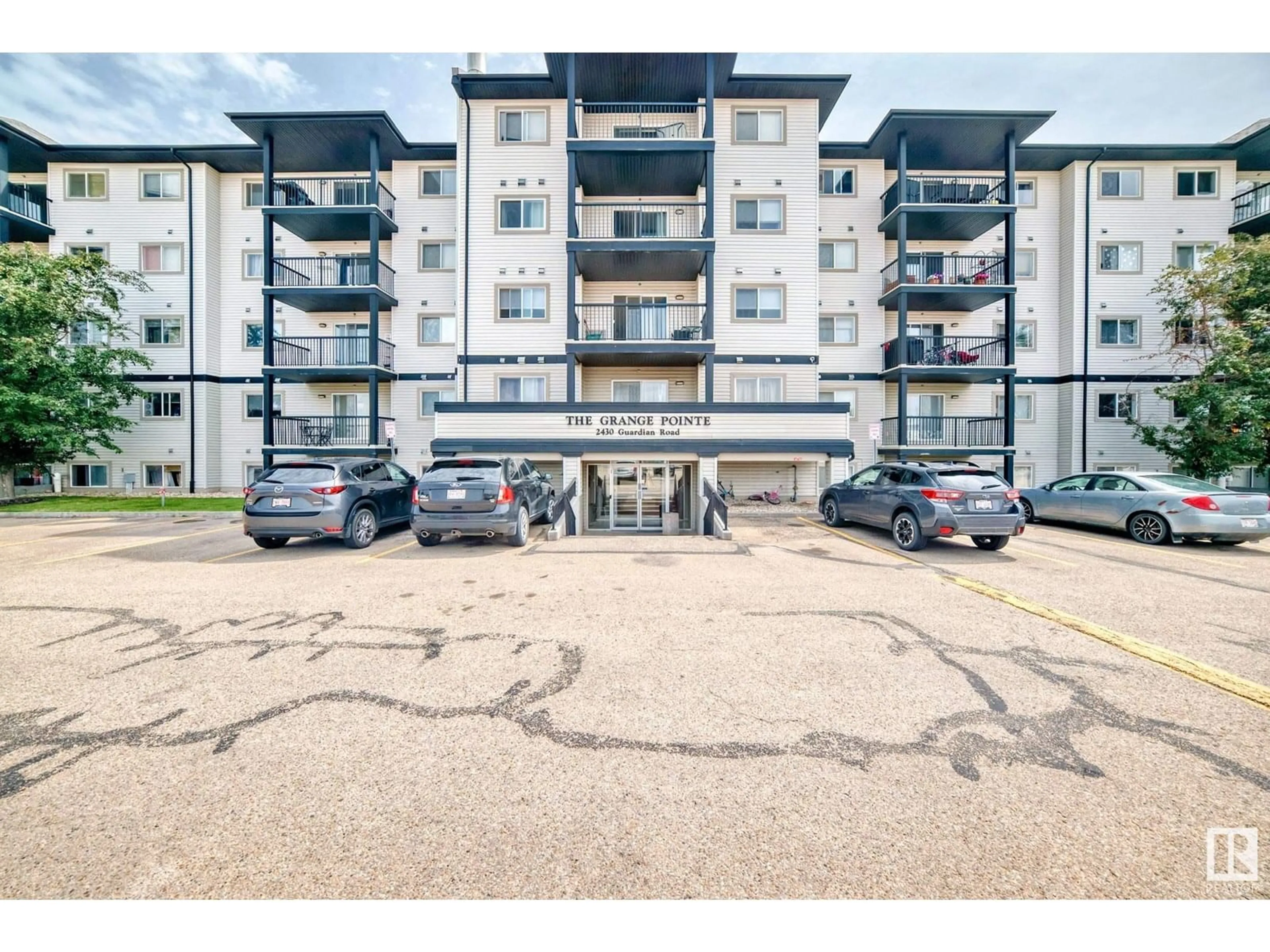 A pic from outside/outdoor area/front of a property/back of a property/a pic from drone, building for #317 - 2430 GUARDIAN RD, Edmonton Alberta T5T6X9