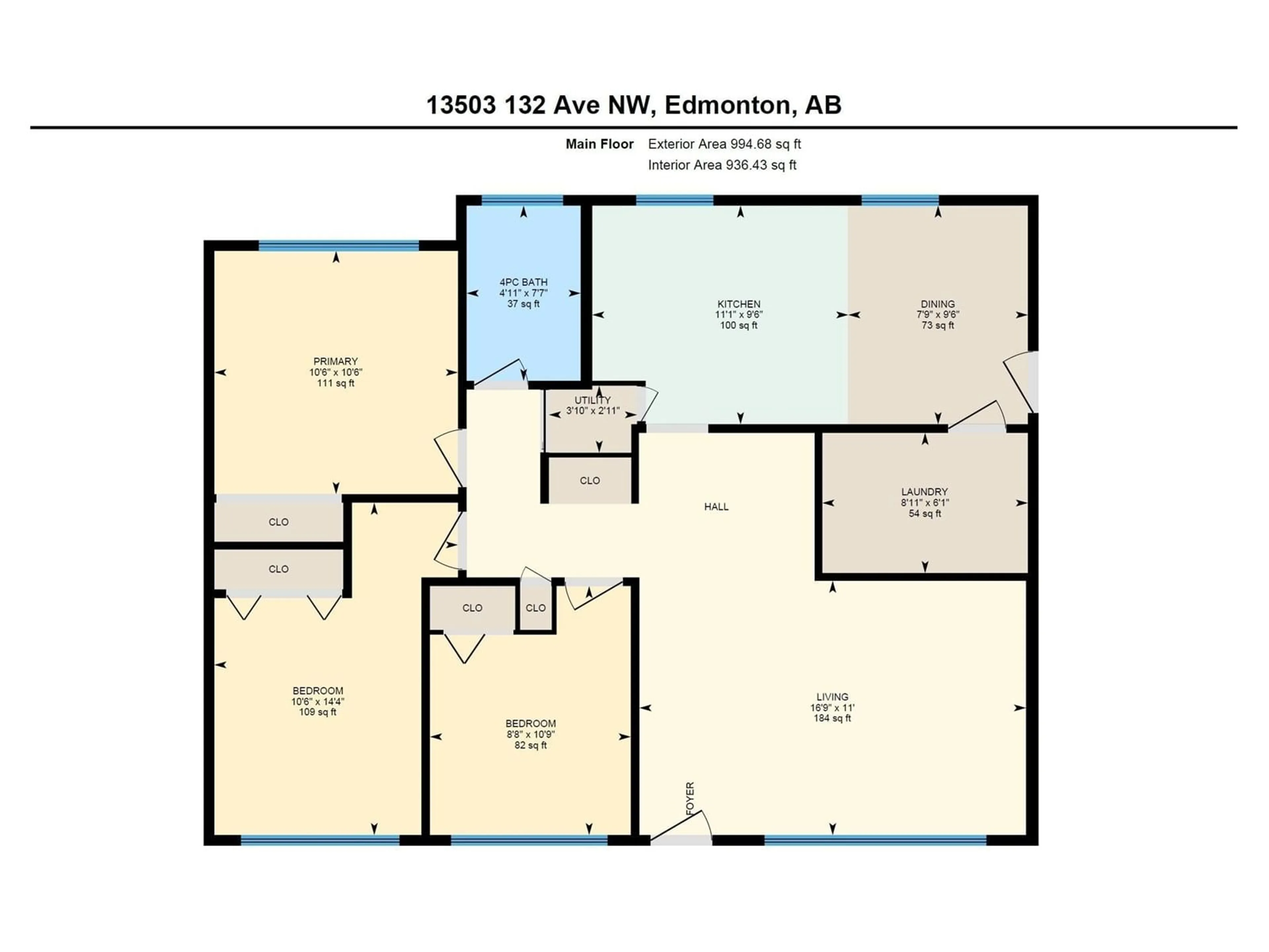 Floor plan for 13503 132 AV, Edmonton Alberta T5L3R6