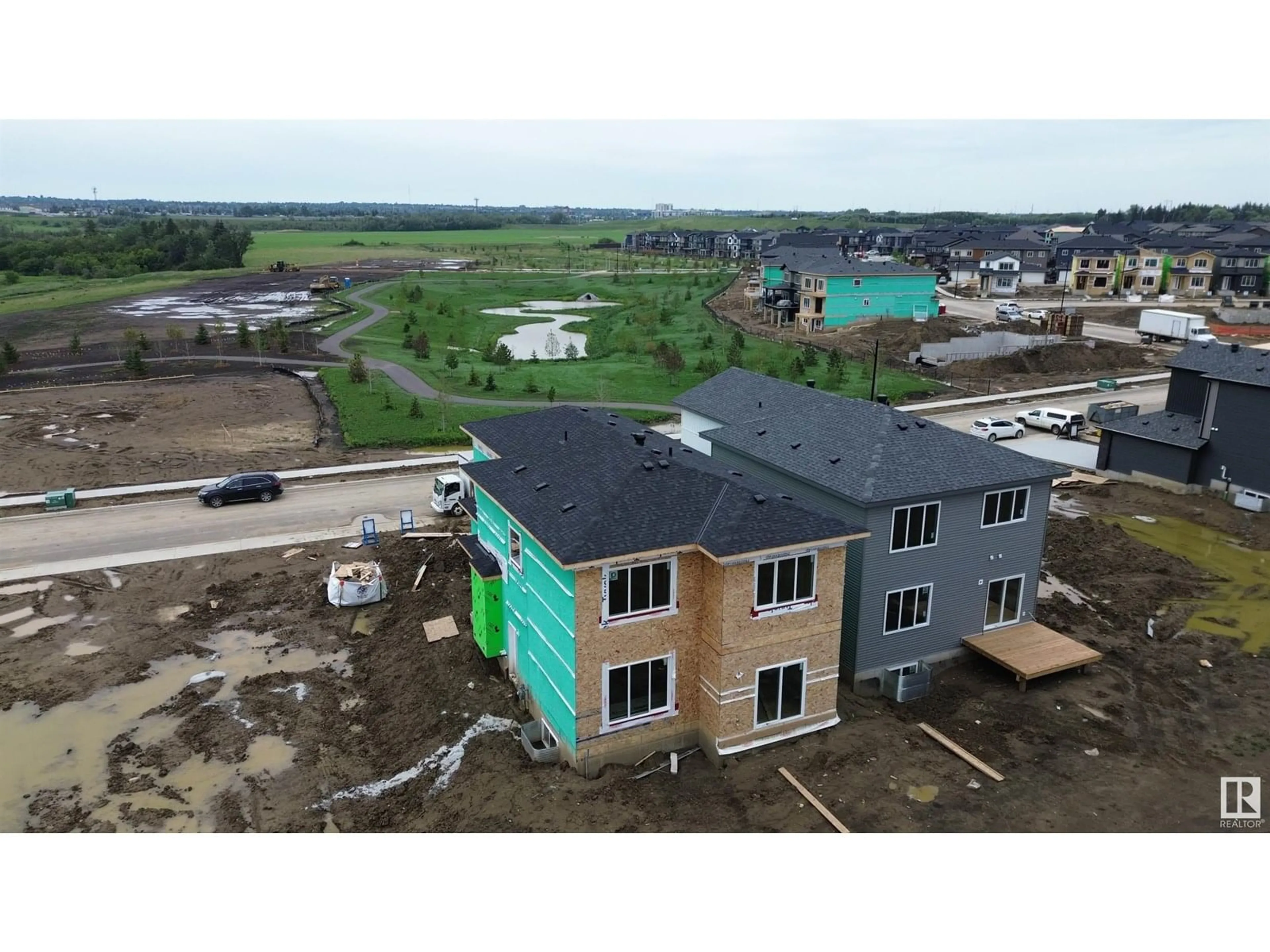 A pic from outside/outdoor area/front of a property/back of a property/a pic from drone, building for 499 CANTER WYND, Sherwood Park Alberta T8H3A9