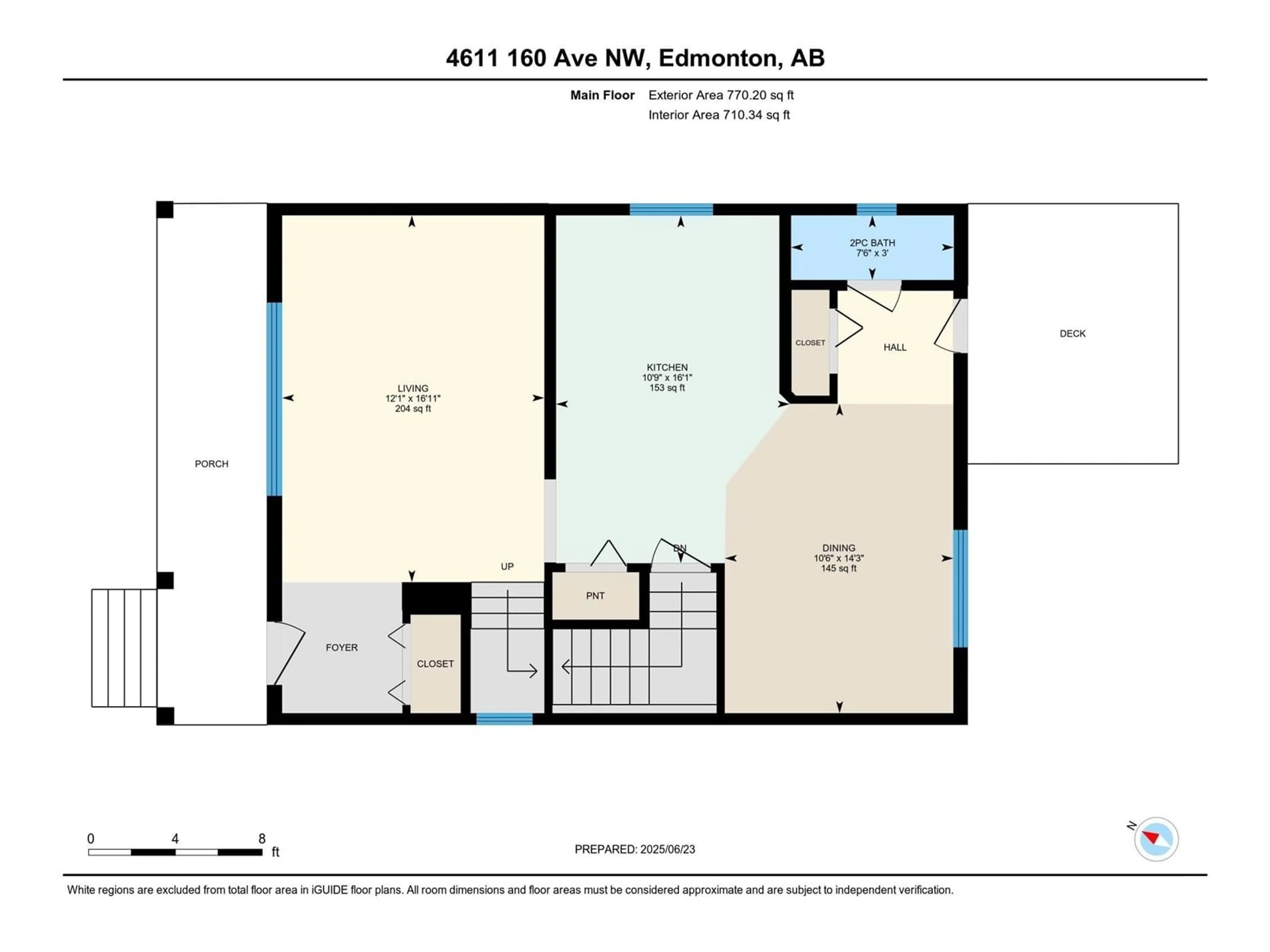 Floor plan for 4611 160 AV, Edmonton Alberta T5Y0G9
