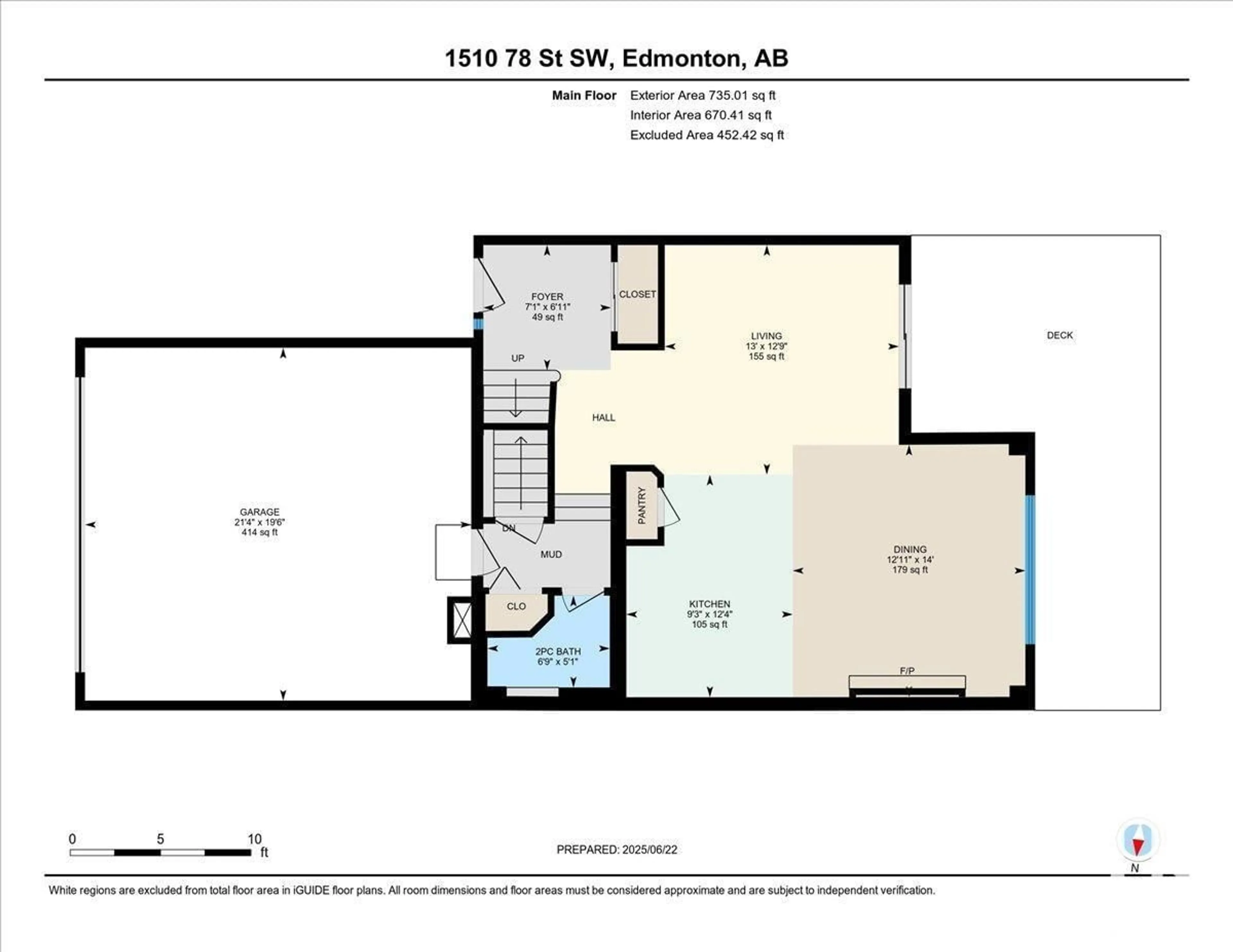 Floor plan for SW - 1510 78 ST, Edmonton Alberta T6X1M1