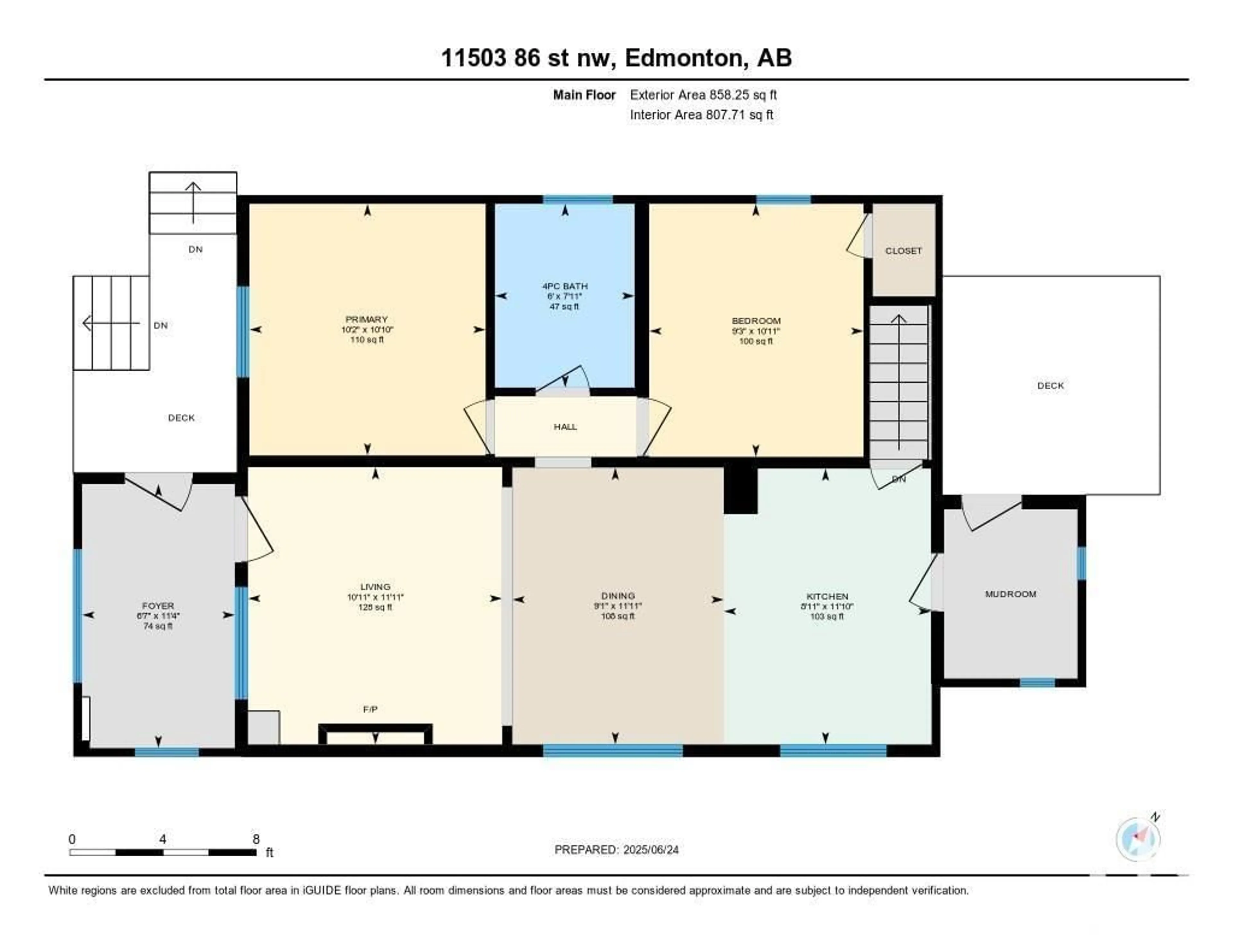 Floor plan for 11503 86 ST, Edmonton Alberta T5B3J4