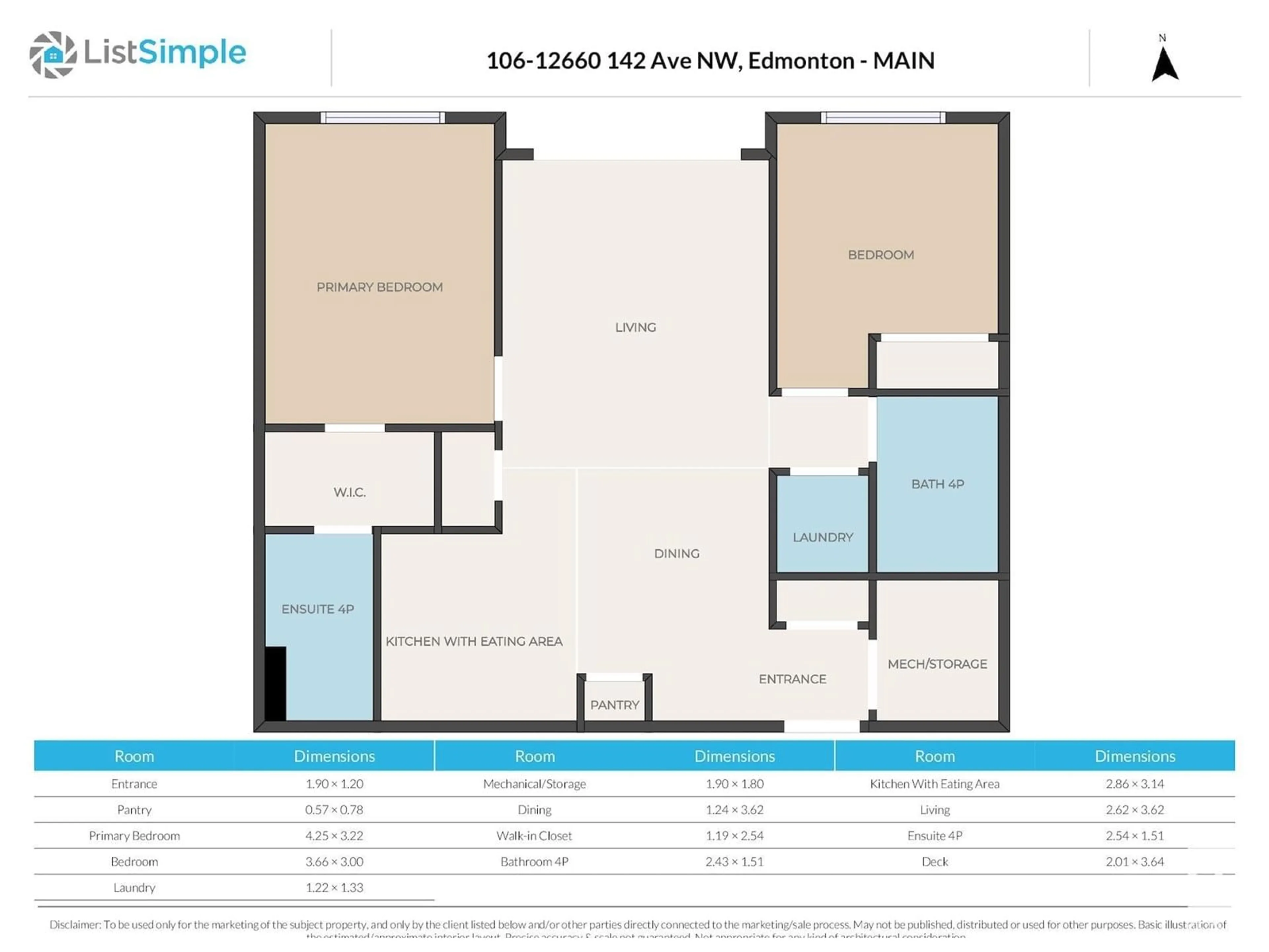 Floor plan for #106 - 12660 142 AV, Edmonton Alberta T5X0J5