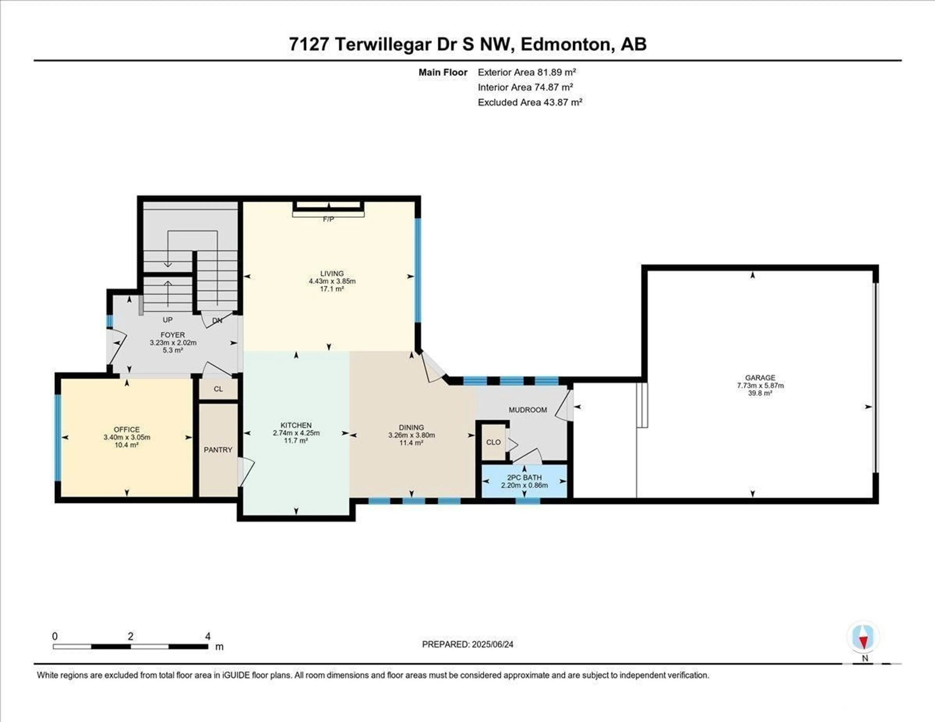 Floor plan for 7127 SOUTH TERWILLEGAR DR, Edmonton Alberta T6R0R5