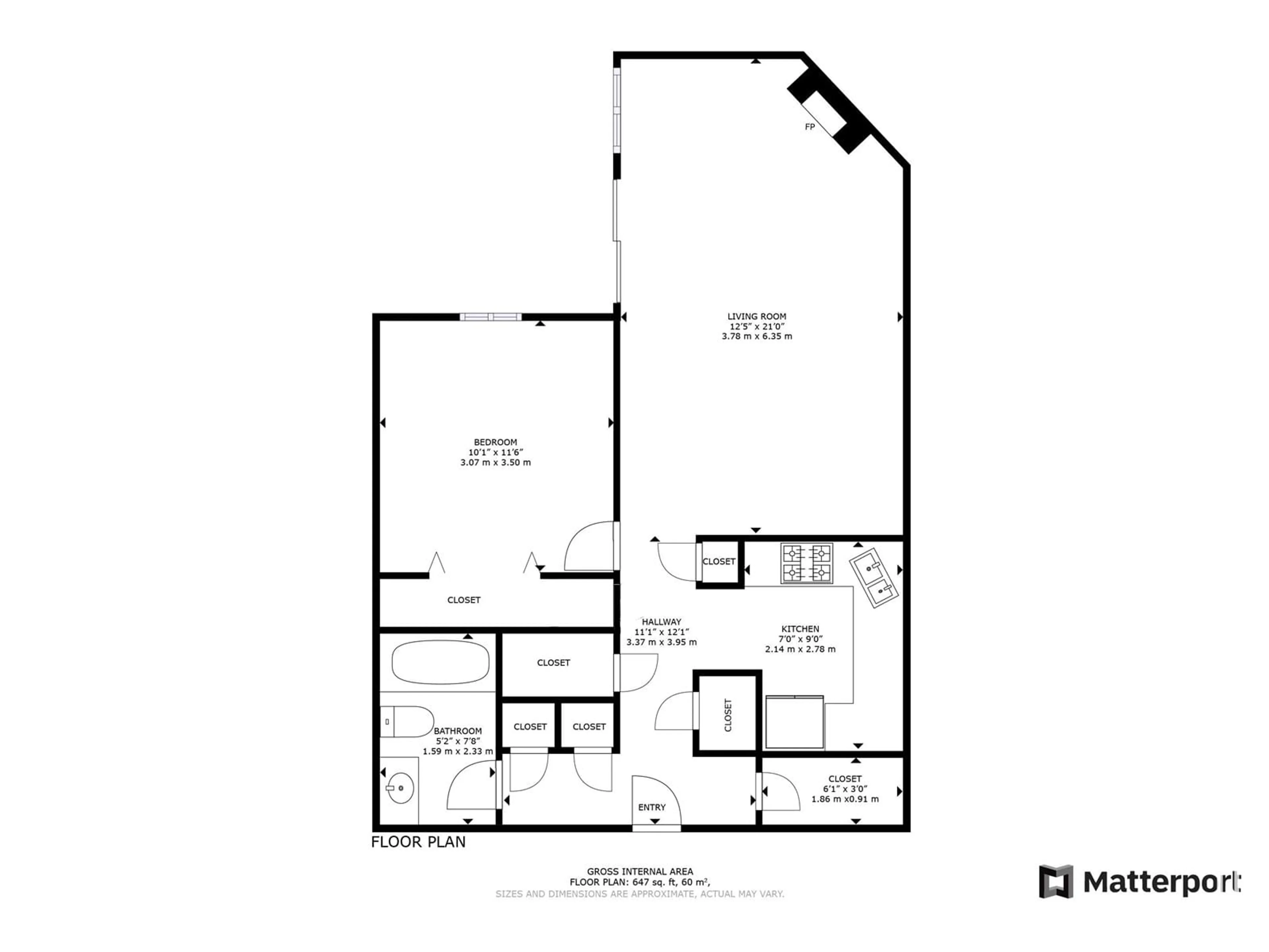 Floor plan for #207 - 10138 116 ST NW, Edmonton Alberta T5K1V8