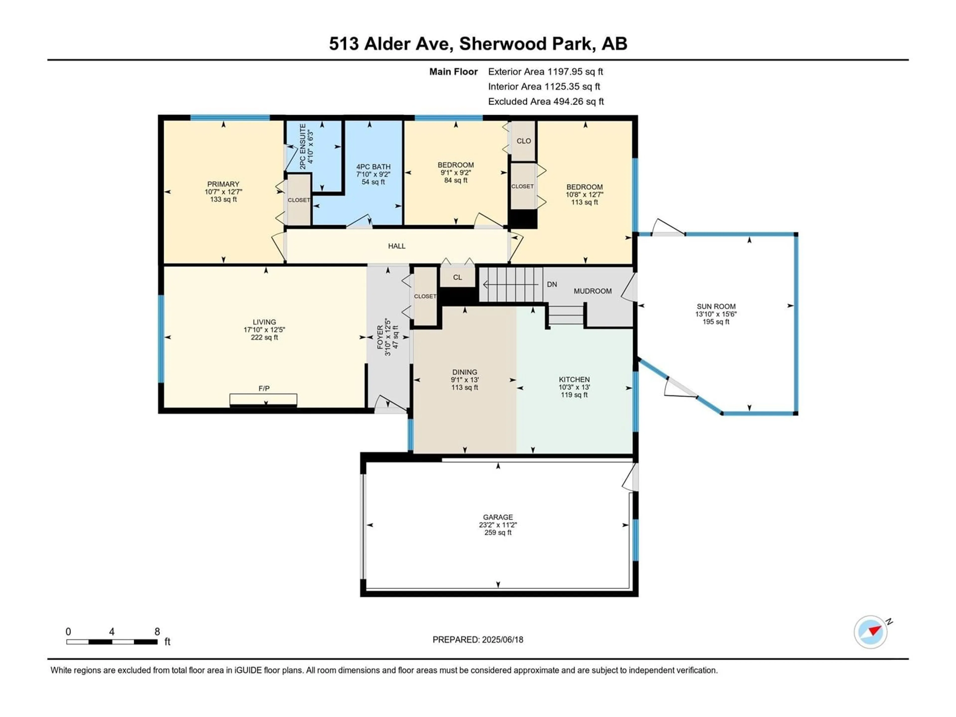 Floor plan for 513 ALDER AV, Sherwood Park Alberta T8A3J9