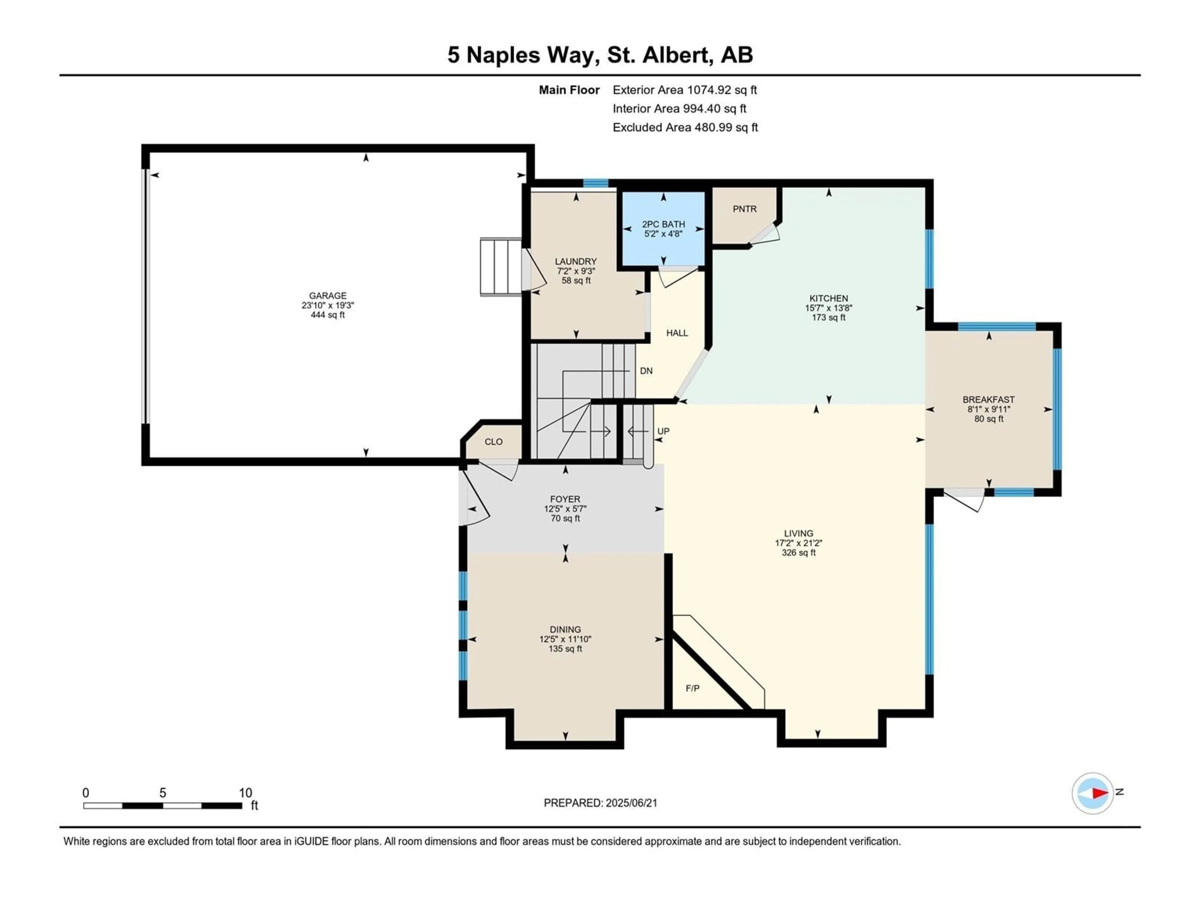 Floor plan for 5 NAPLES WY, St. Albert Alberta T8N7E7