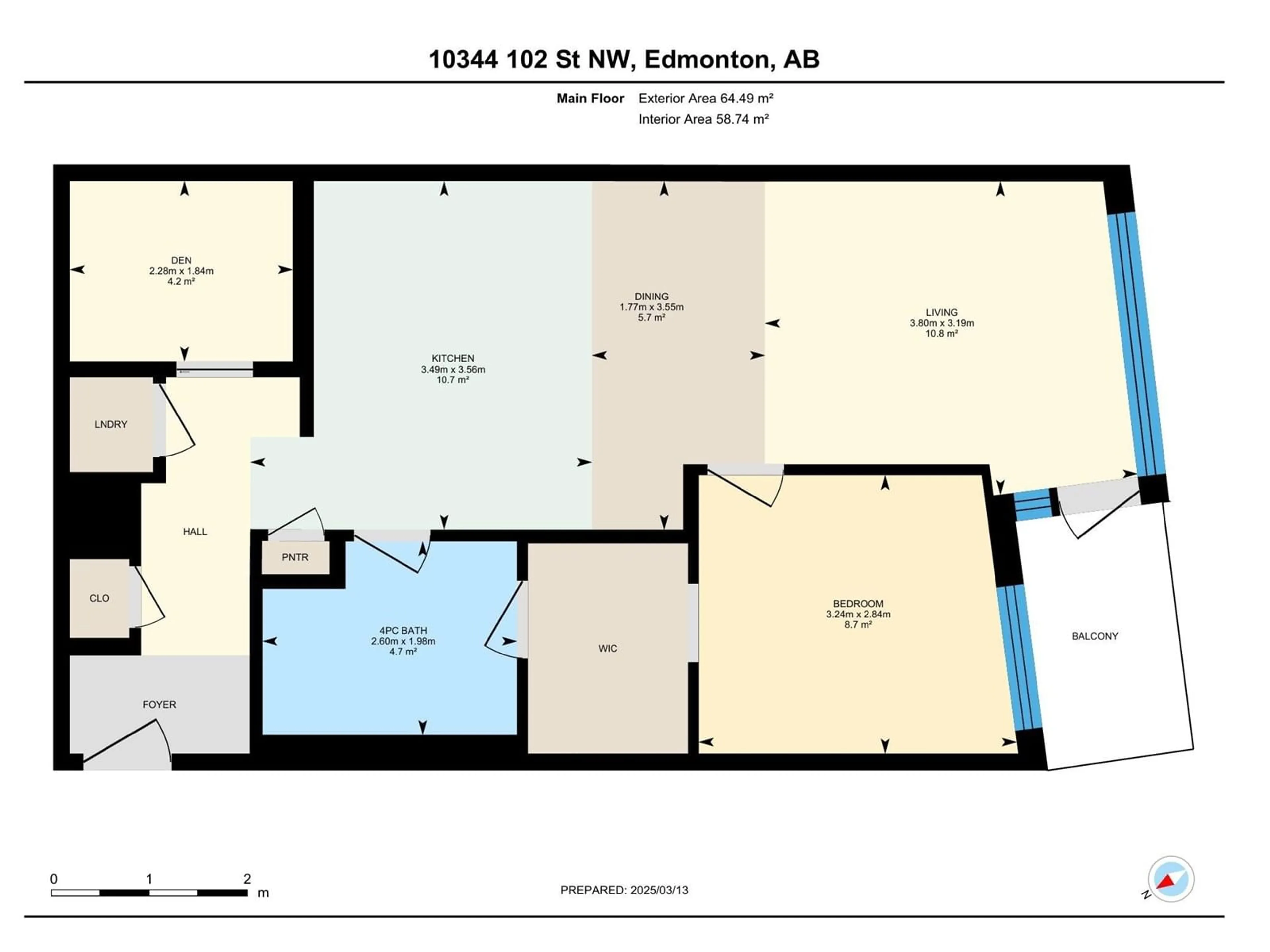 Floor plan for 10360 - 3211 102 ST NW, Edmonton Alberta T5J0K6