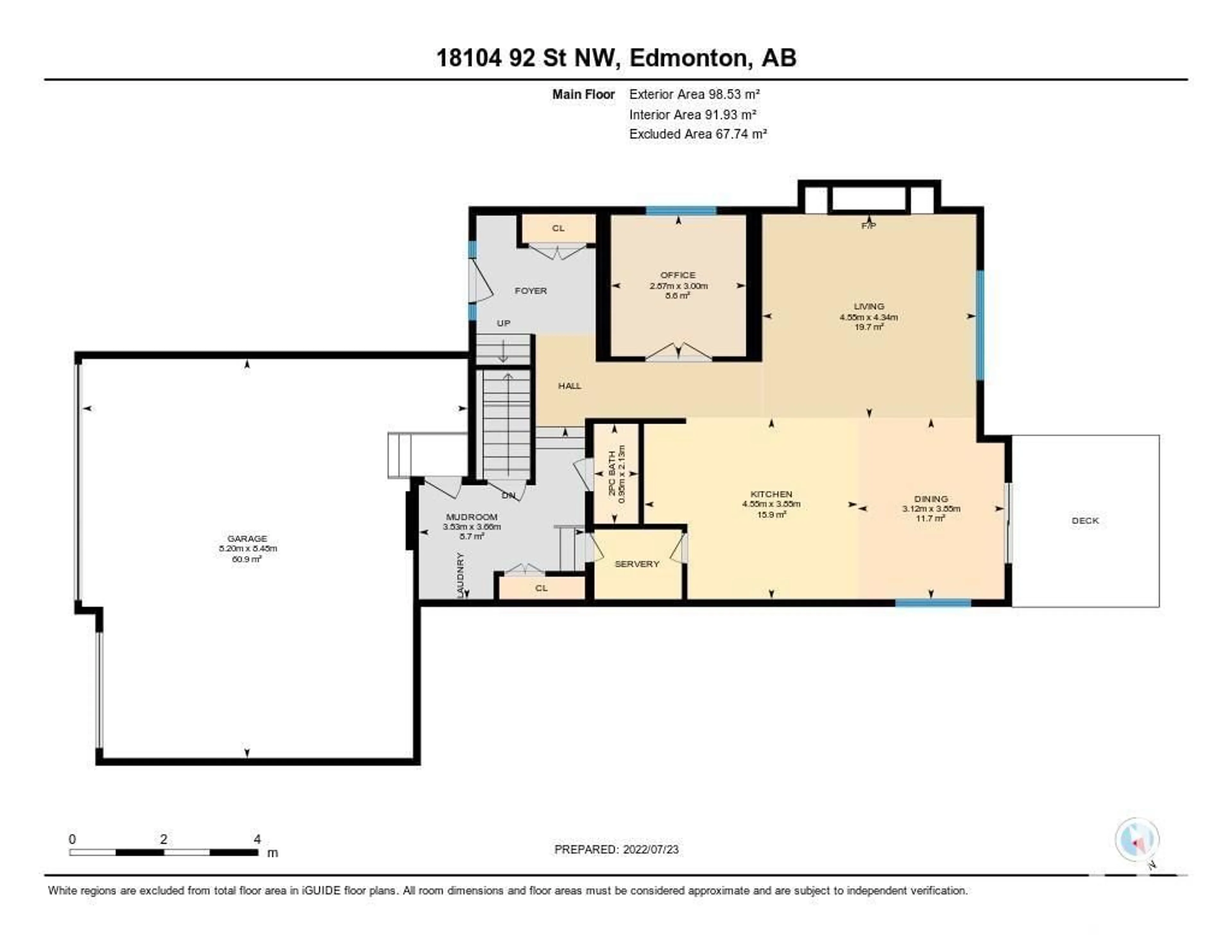 Floor plan for 18104 92 ST, Edmonton Alberta T5Z0K1