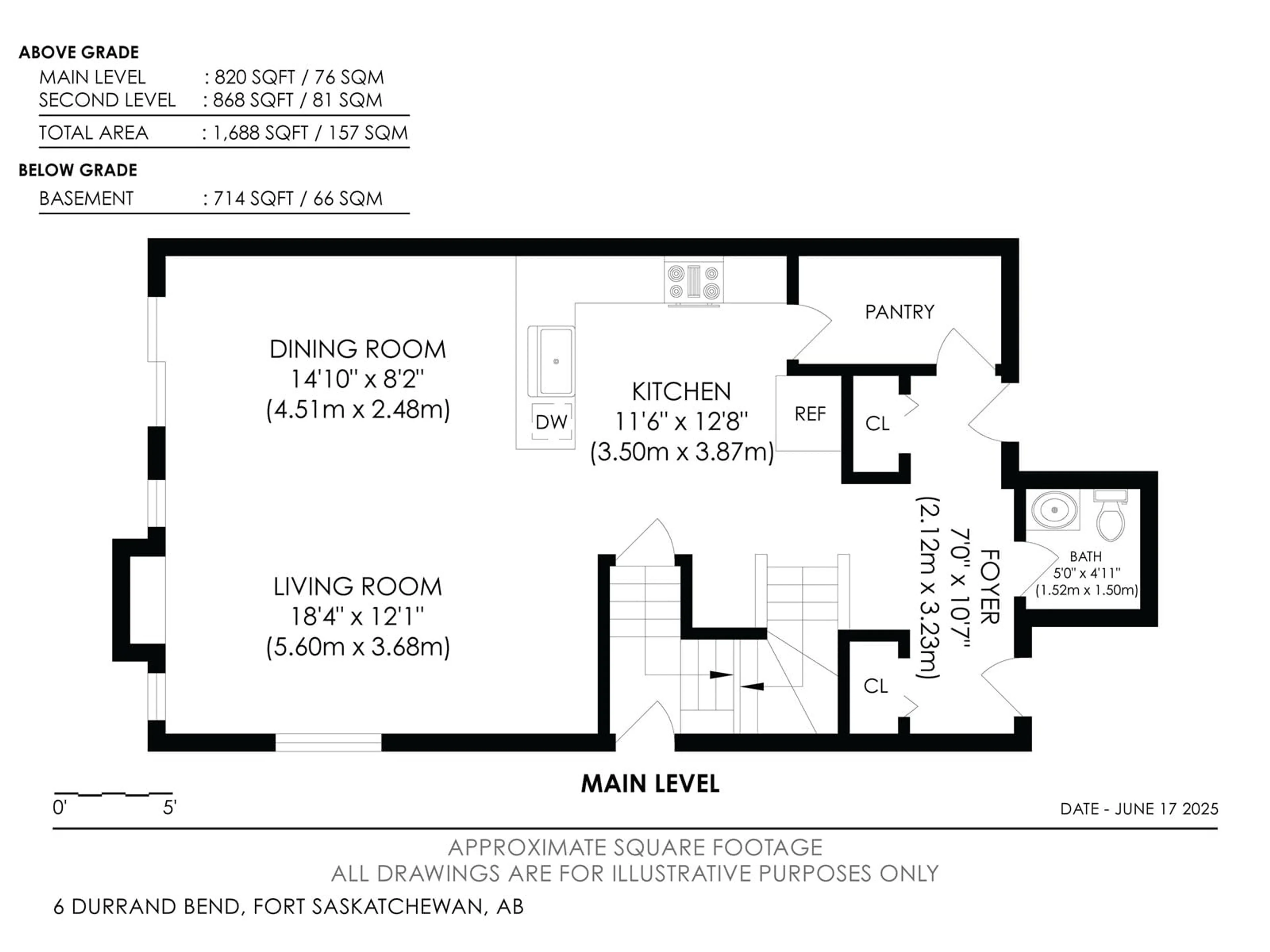 Floor plan for 6 DURRAND BN, Fort Saskatchewan Alberta T8L0N2