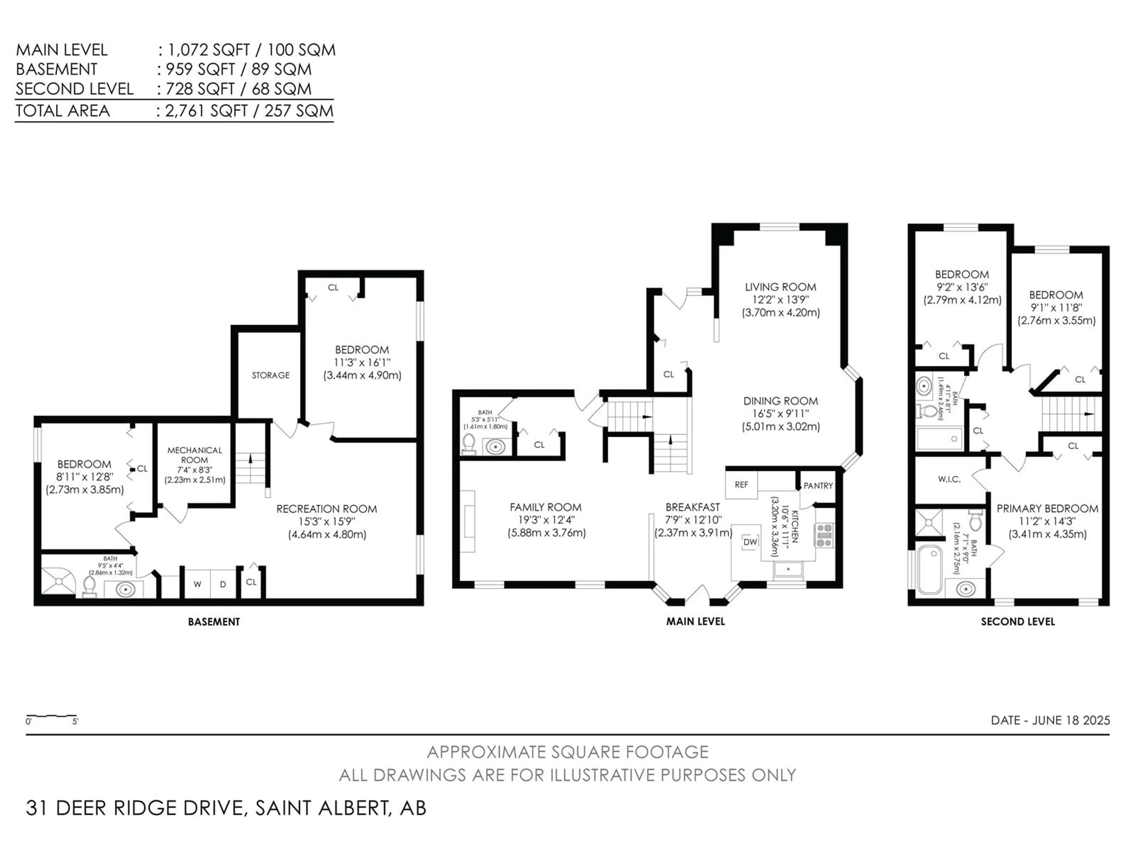 Floor plan for 31 DEER RIDGE DR, St. Albert Alberta T8N5Y9
