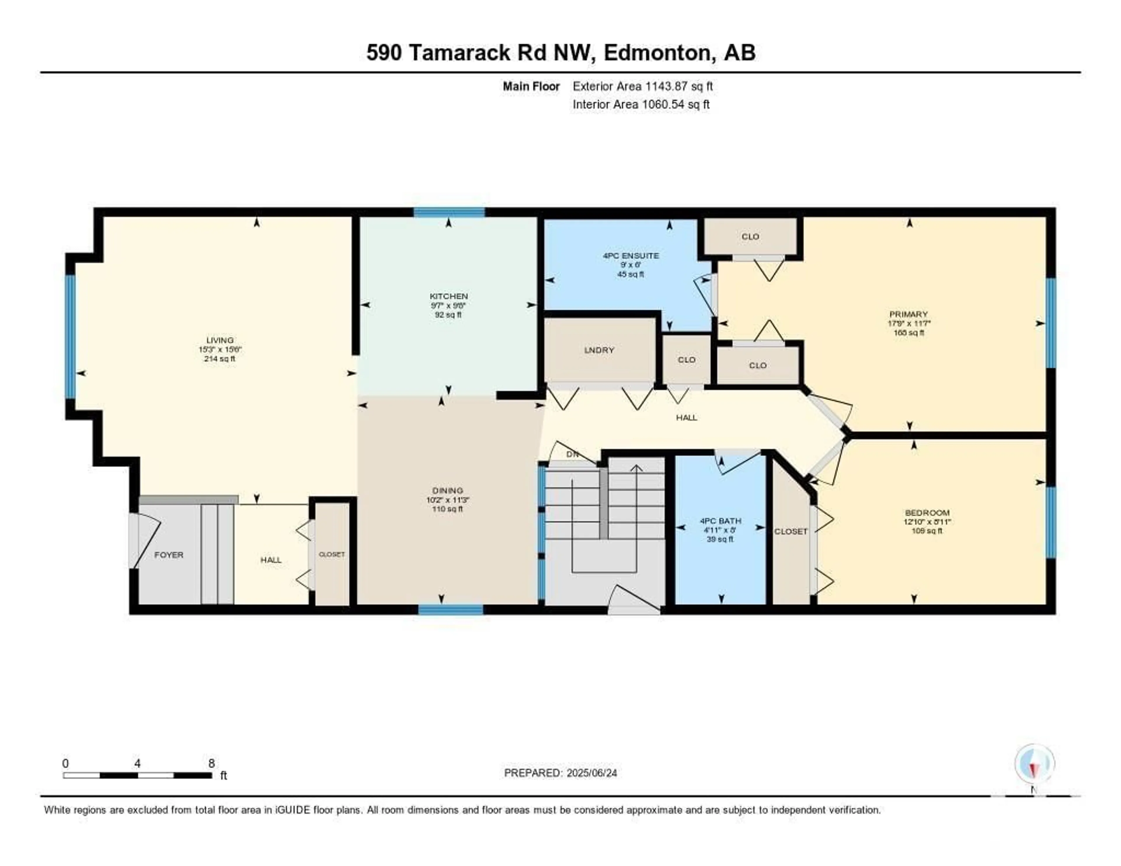 Floor plan for 590 TAMARACK RD, Edmonton Alberta T6T0M8