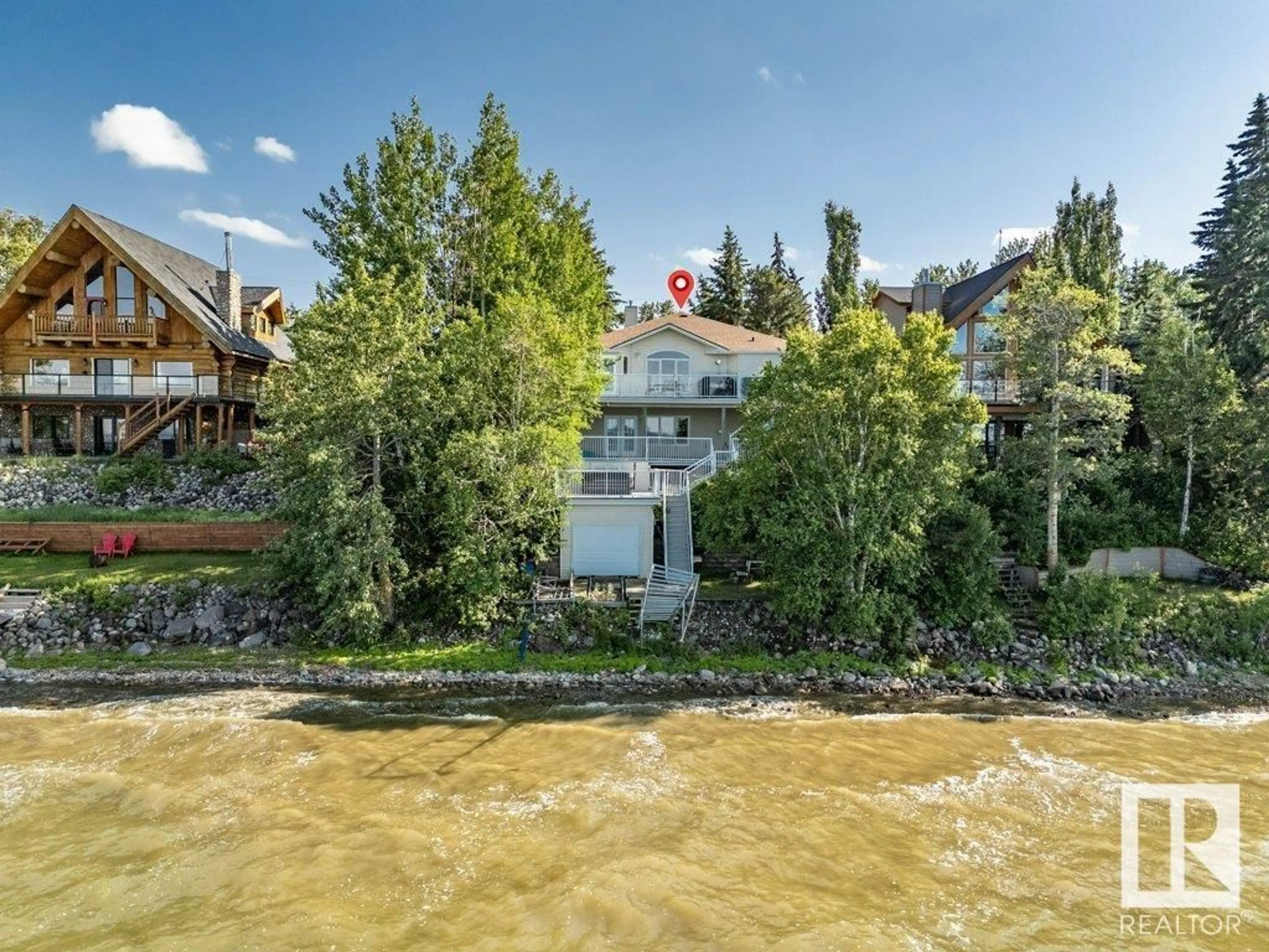 A pic from outside/outdoor area/front of a property/back of a property/a pic from drone, water/lake/river/ocean view for 193 LAKESHORE DRIVE, Rural Wetaskiwin County Alberta T0C2V0
