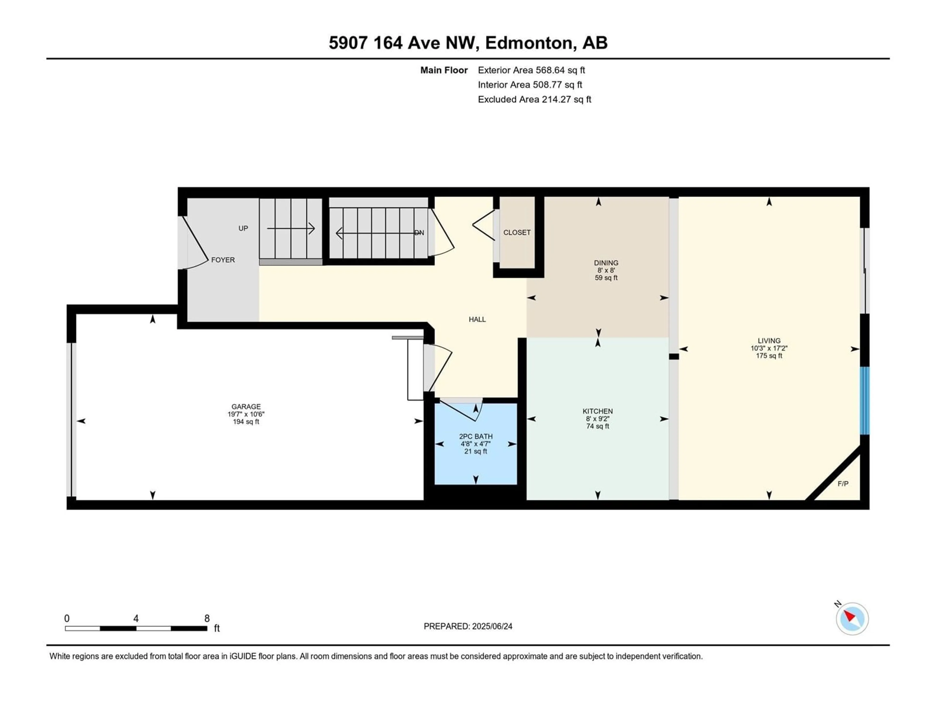 Floor plan for 5907 164 AV, Edmonton Alberta T5Y0B3
