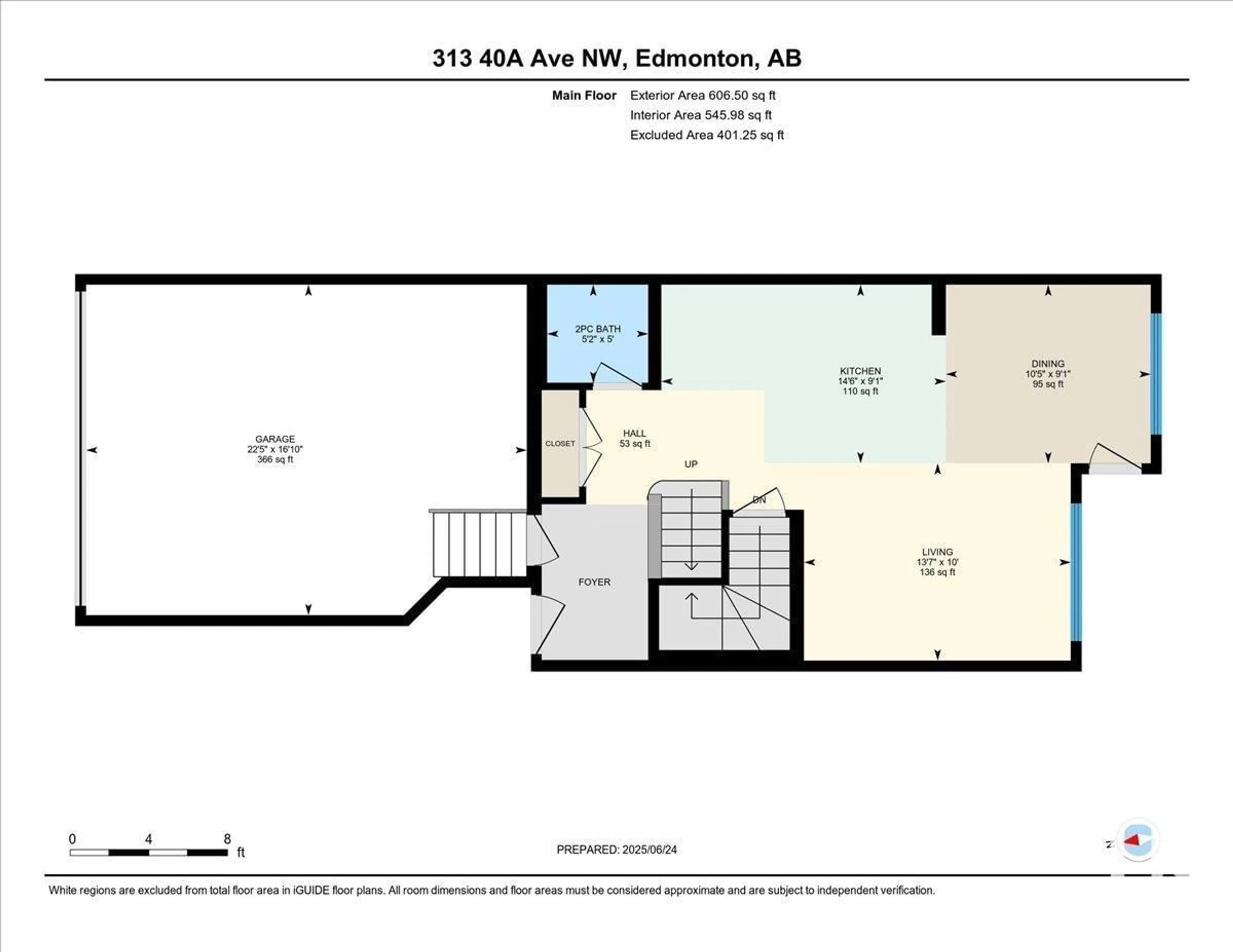 Floor plan for 313 40A AV, Edmonton Alberta T6T2E9