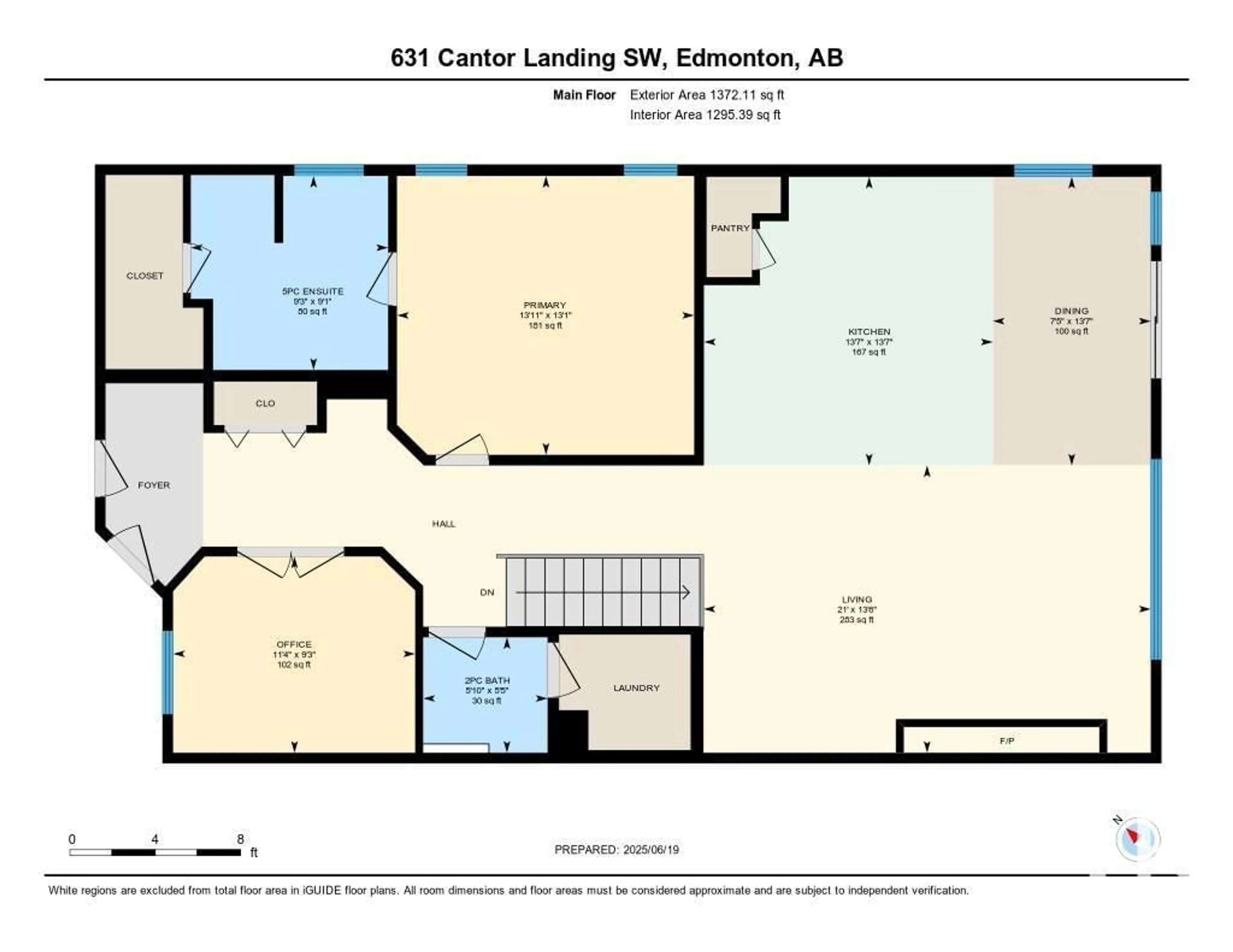 Floor plan for SW SW - 631 CANTOR LANDING LD, Edmonton Alberta T6W0V6