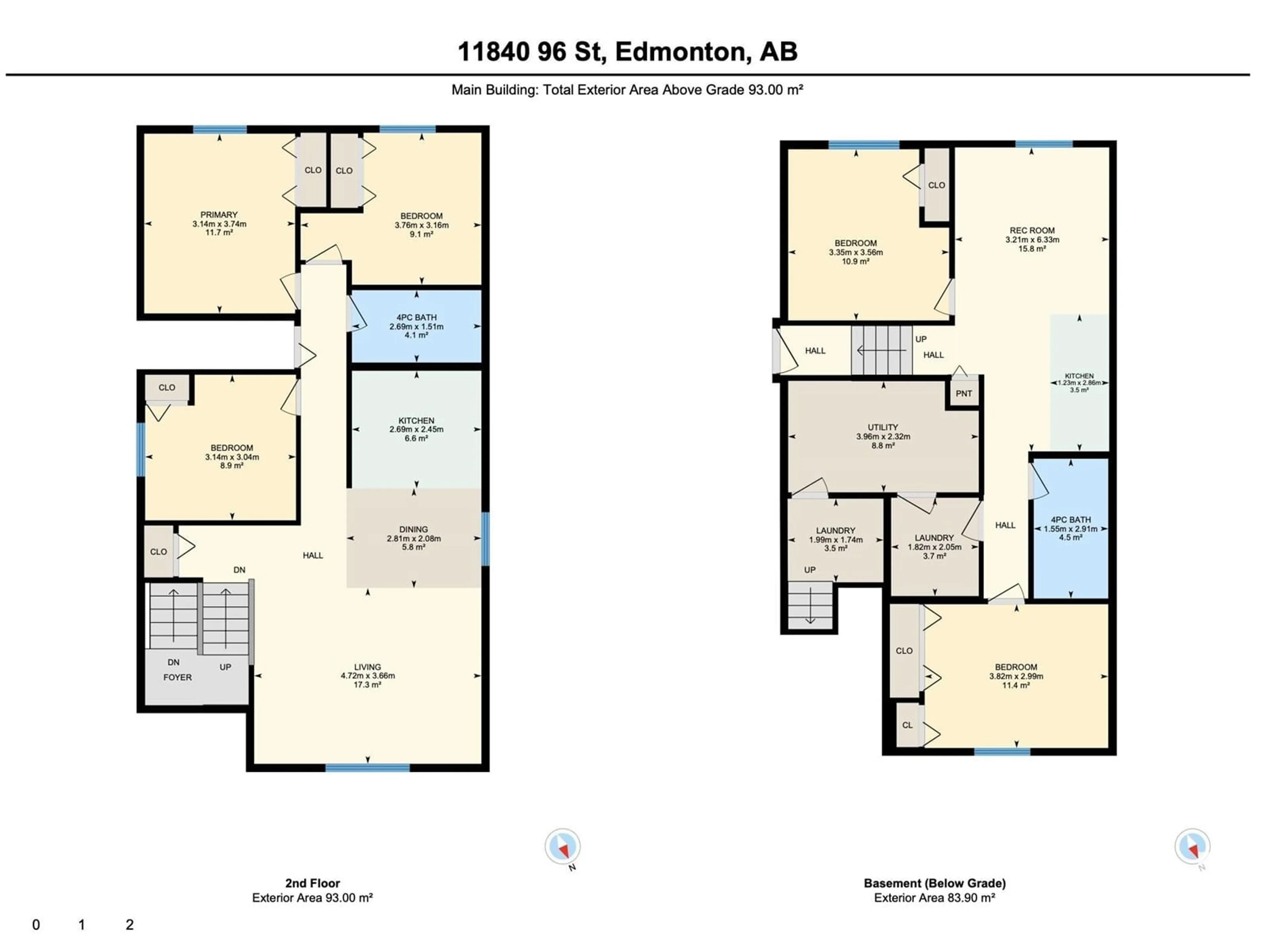 Floor plan for NW - 11840 96 ST, Edmonton Alberta T5G1V3