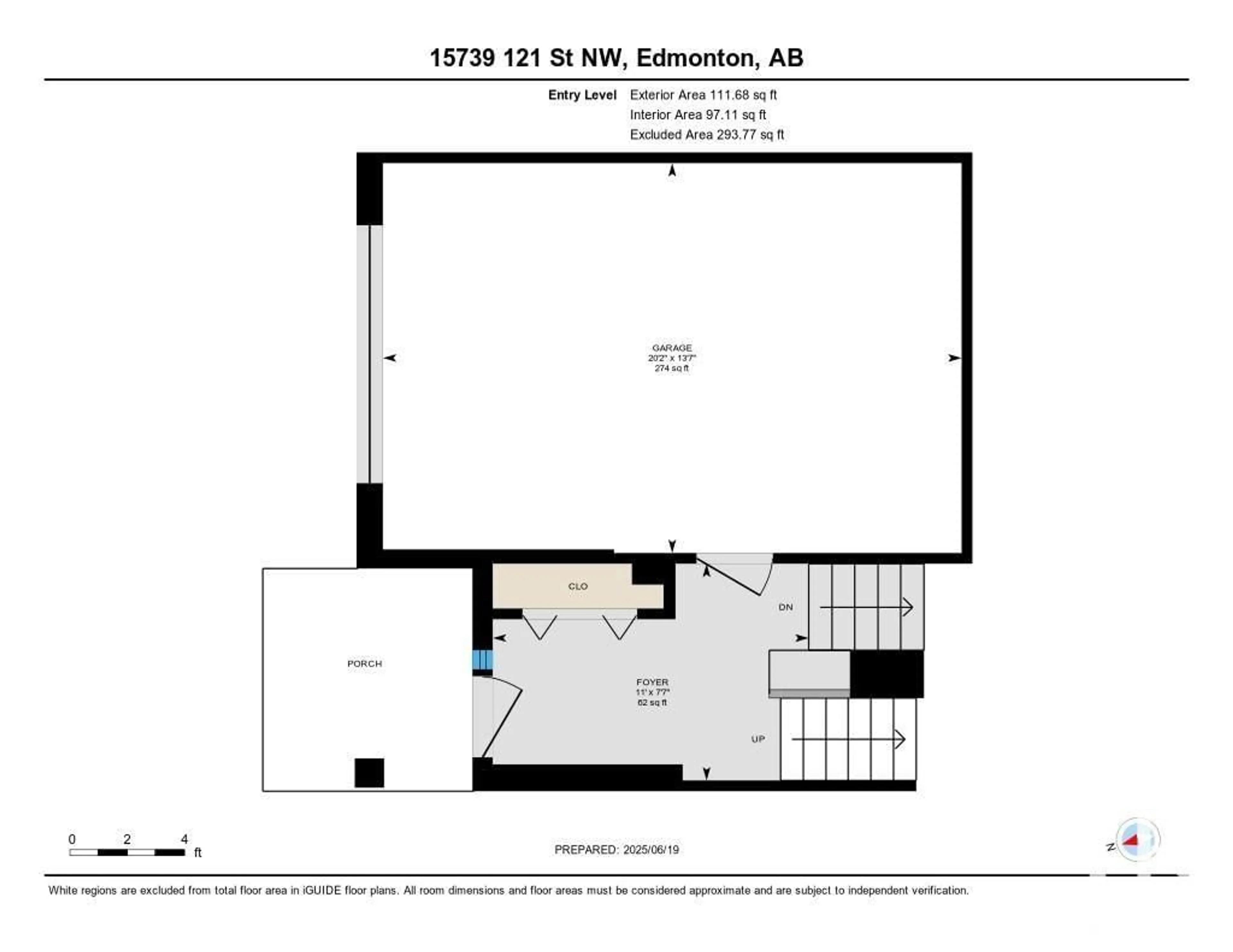 Floor plan for 15739 121 ST, Edmonton Alberta T5X2S1