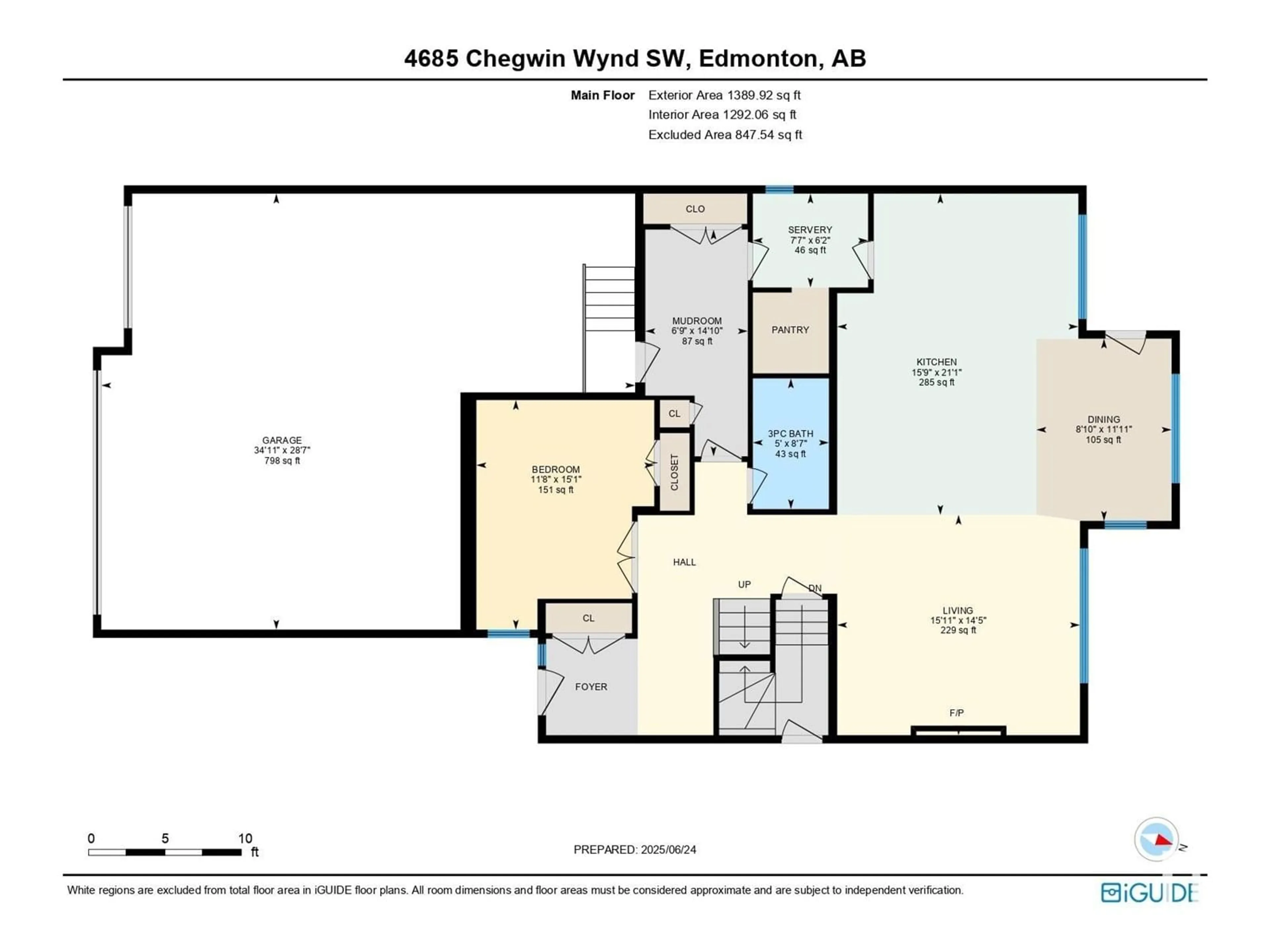 Floor plan for SW - 4685 CHEGWIN WD, Edmonton Alberta T6W4A7