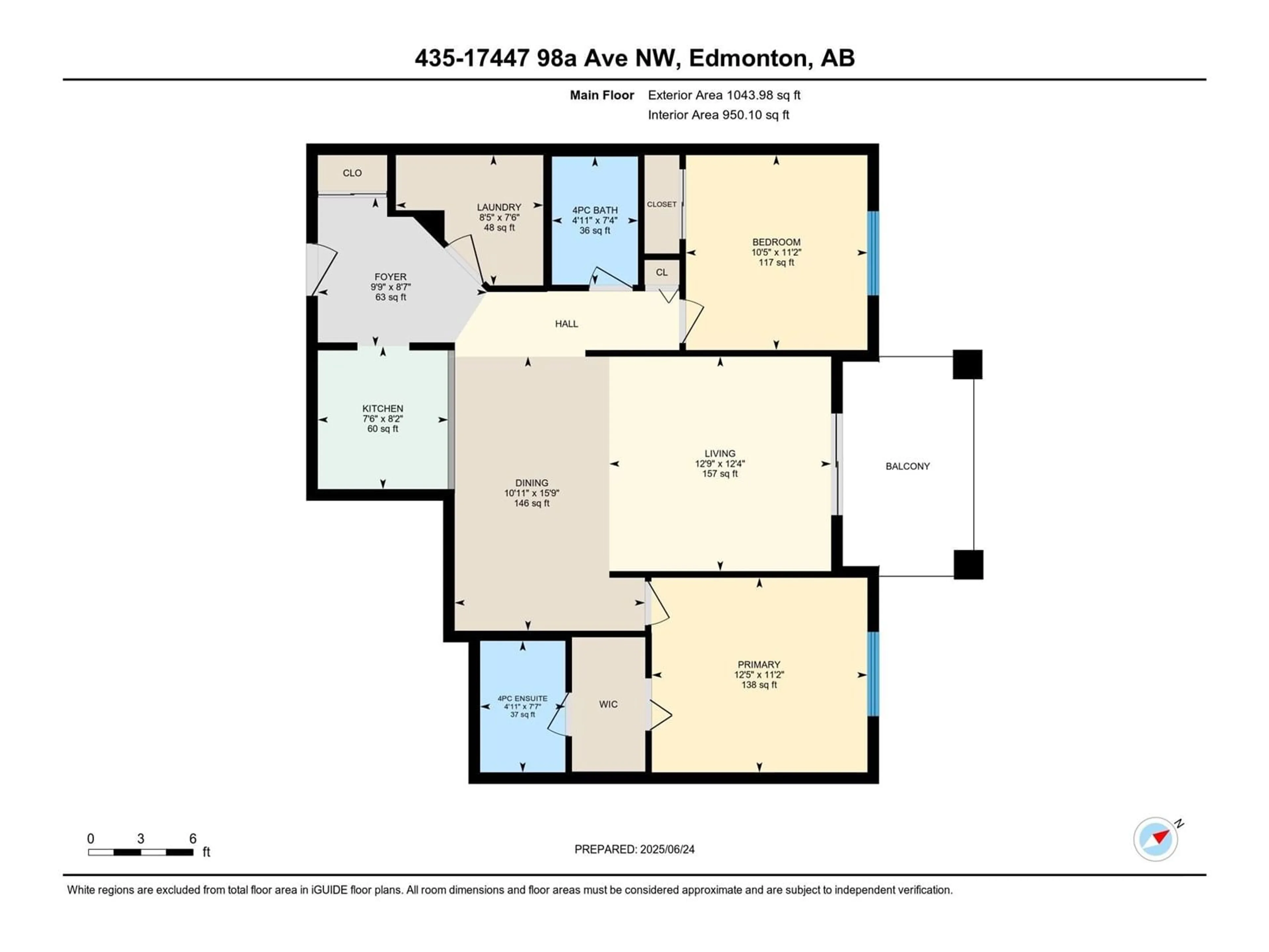 Floor plan for 435 - 17447 98A AV, Edmonton Alberta T5T6M4